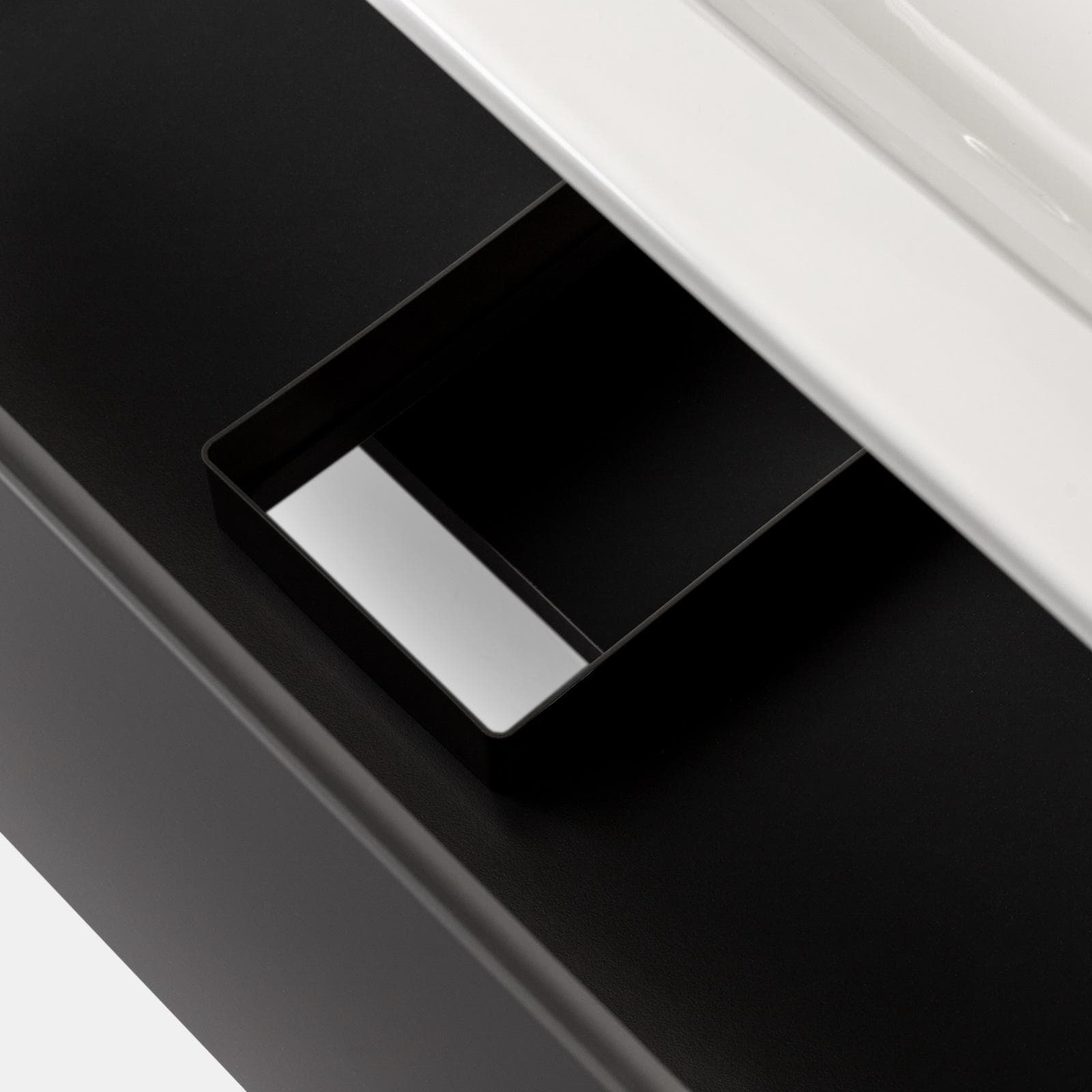 Mobile bagno sospeso 80 cm antracite con lavabo integrato e specchio - Sleek