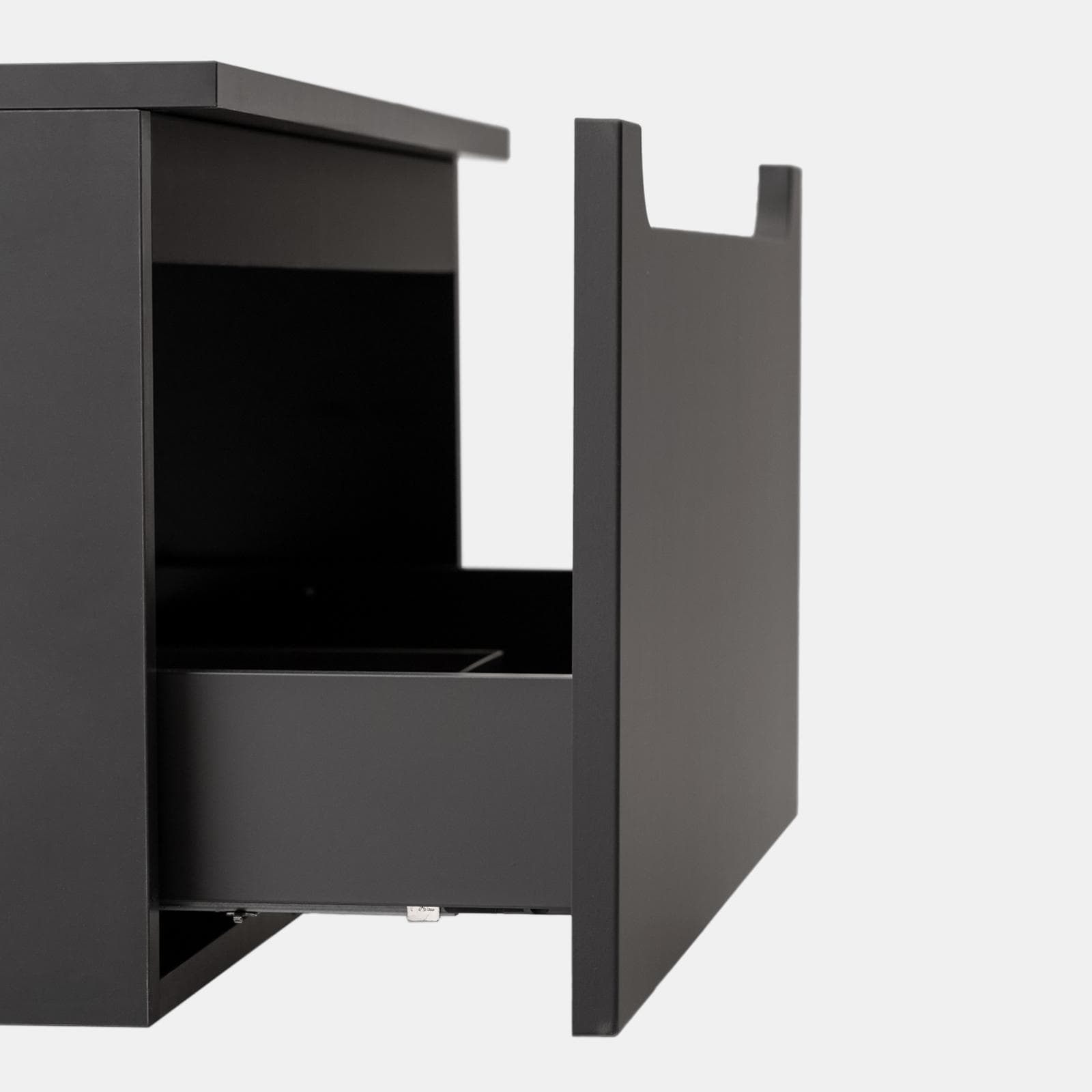 Mobile bagno sospeso 80 cm antracite con top e specchio - Sleek