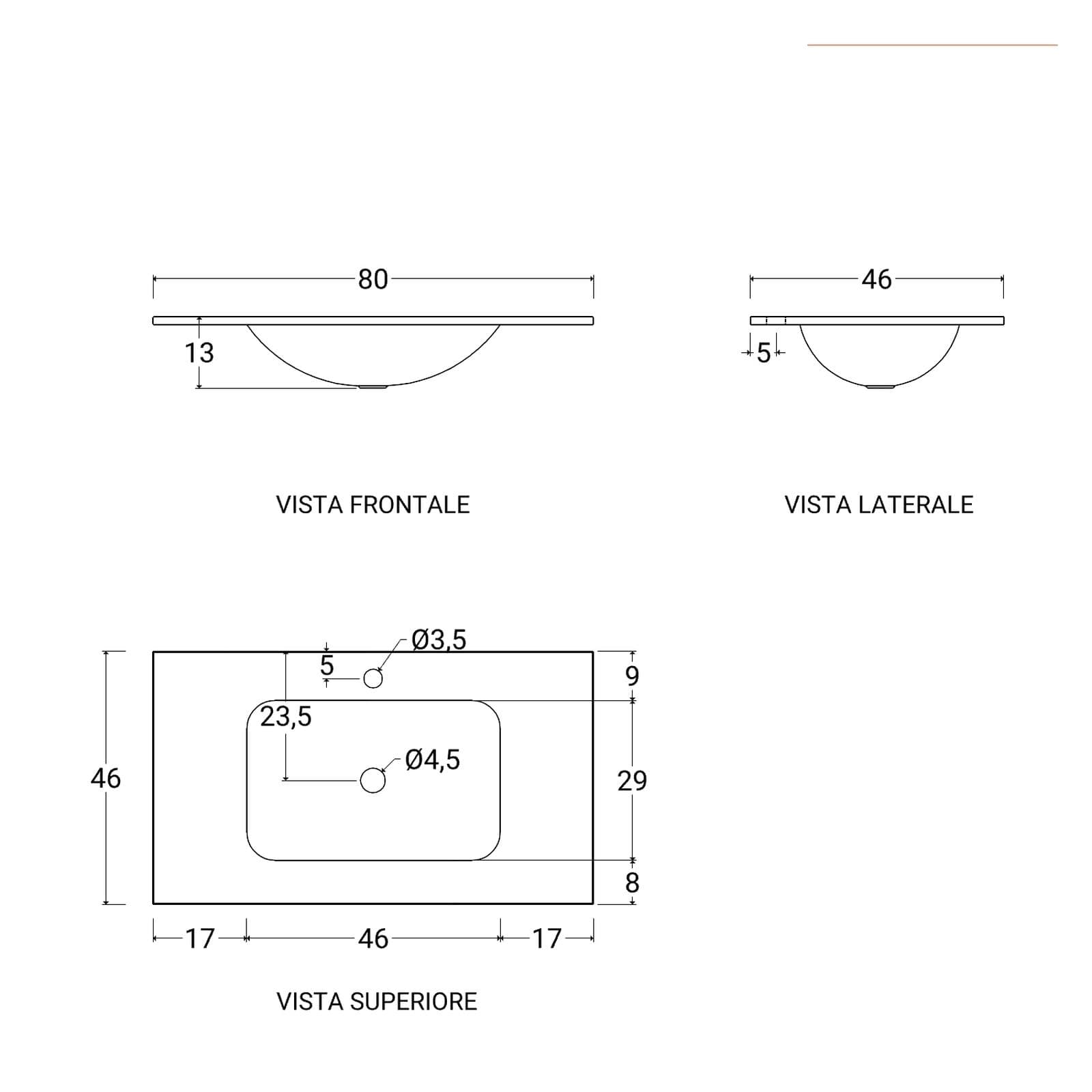 Mobile bagno sospeso 80 cm bianco con frontale in vetro lavabo integrato e specchio - Laila