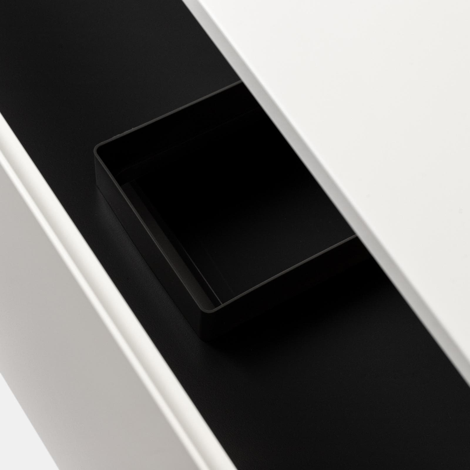 Mobile bagno sospeso 80 cm bianco opaco con top e specchio - Sleek