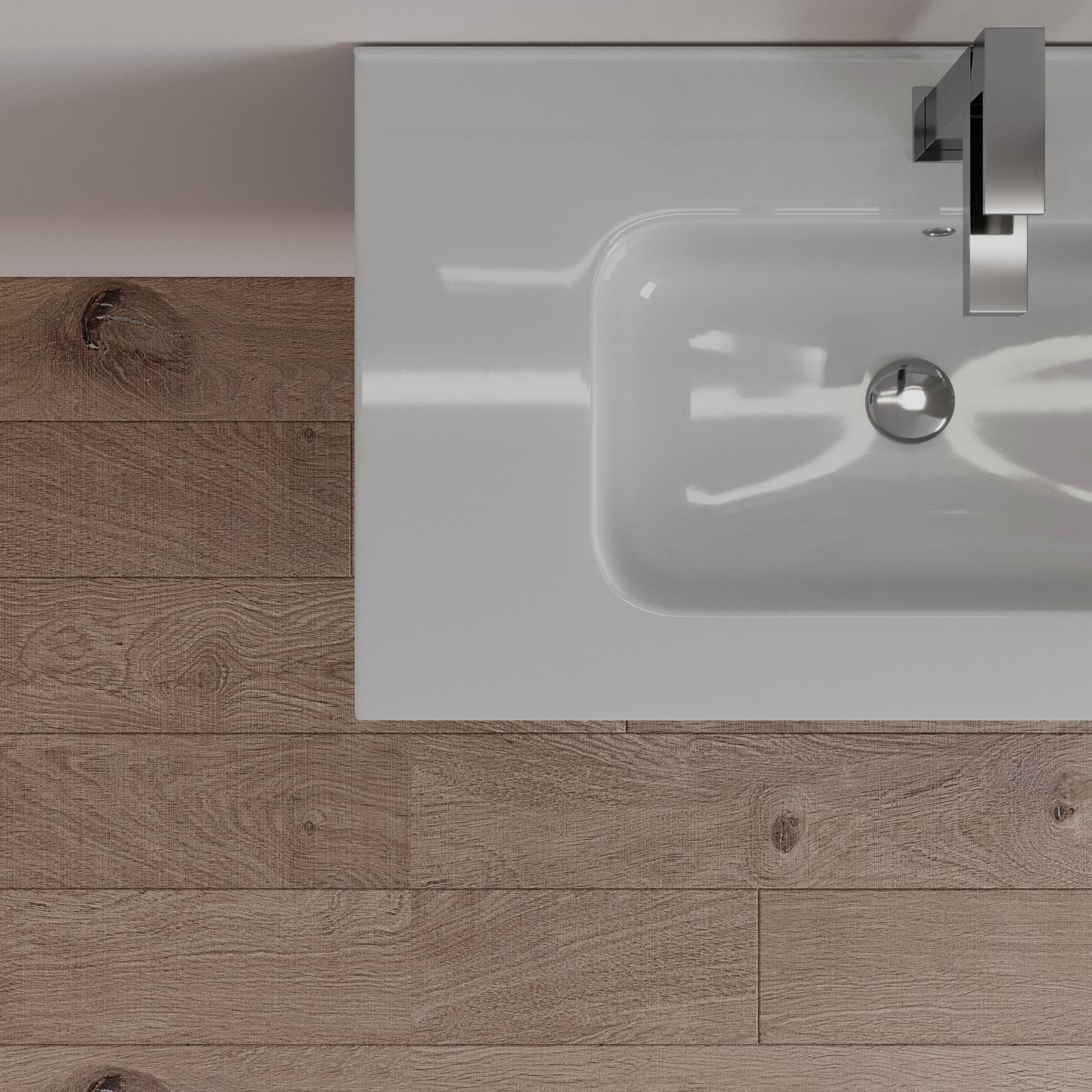 Mobile bagno sospeso 80 cm verde cemento con lavabo e specchio - Agave Plus