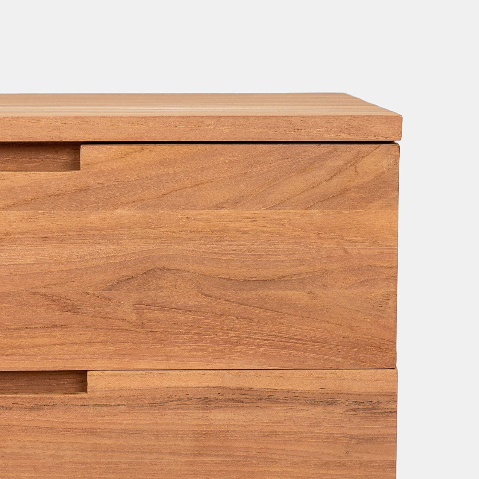 Mobile bagno sospeso 90 cm con 2 cassetti in legno teak naturale - Kala