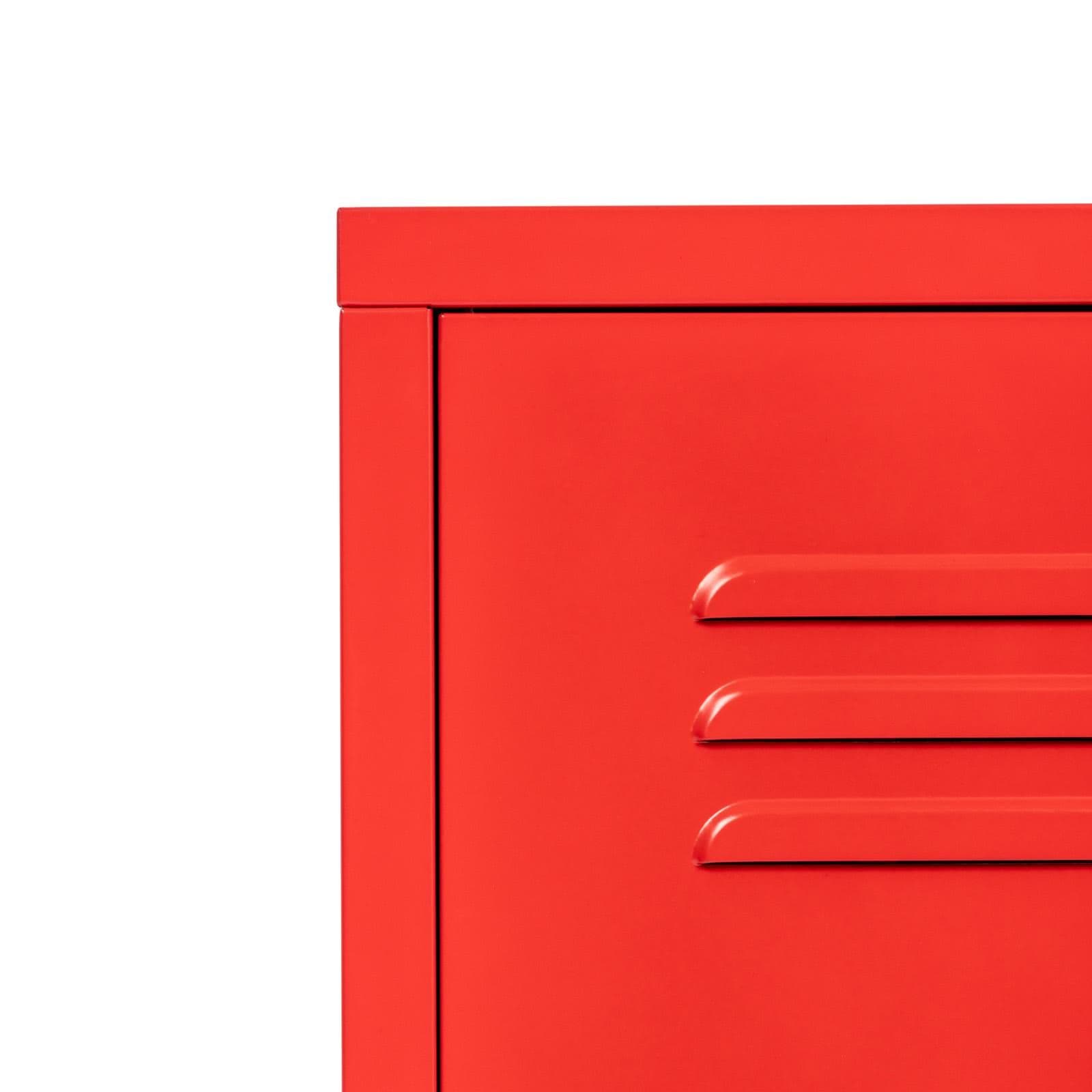 Mobile basso 60x49h cm in acciaio rosso con 2 ante e ruote - Latino