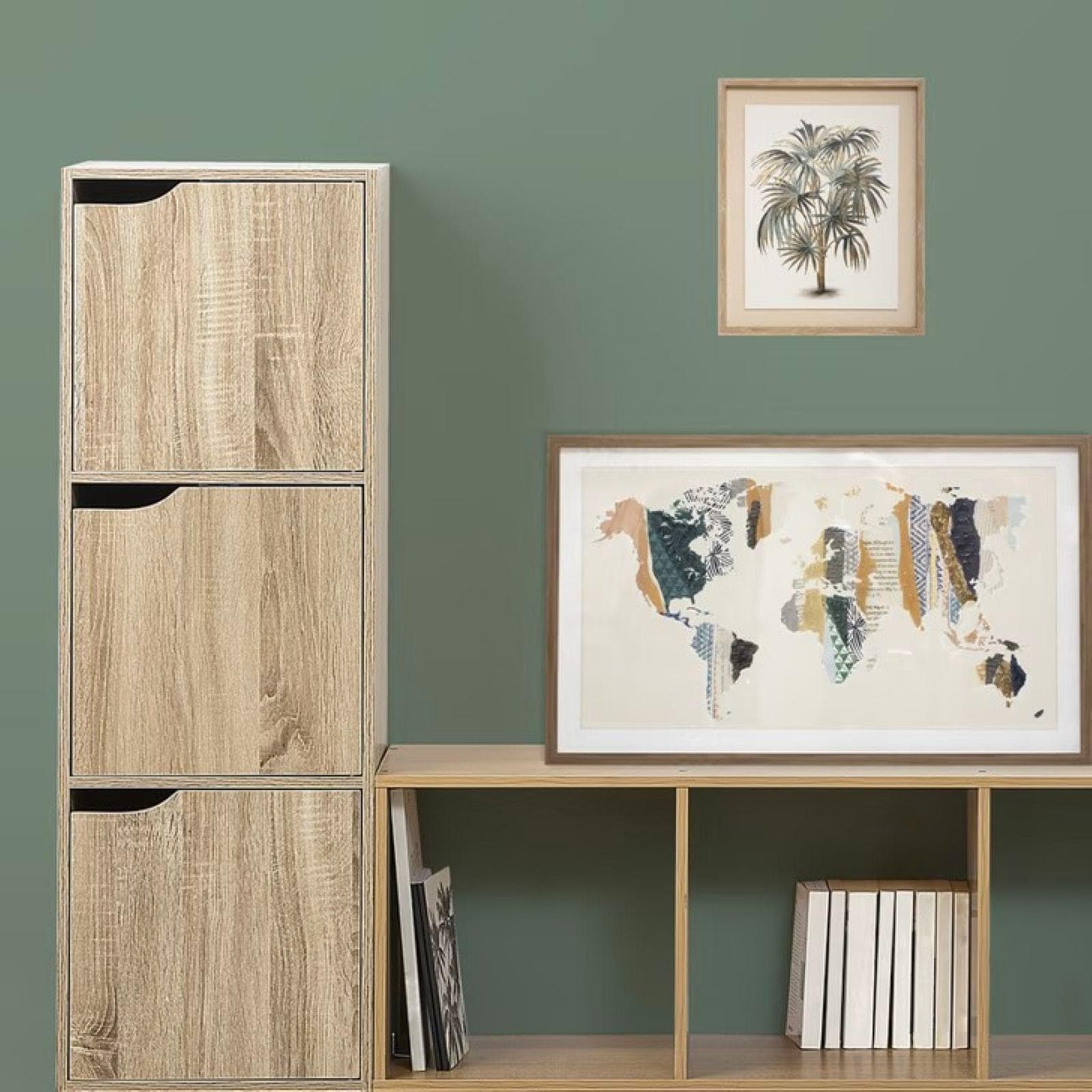 Mobile contenitore 34x101h cm in legno effetto rovere con 3 ante - Bouderie