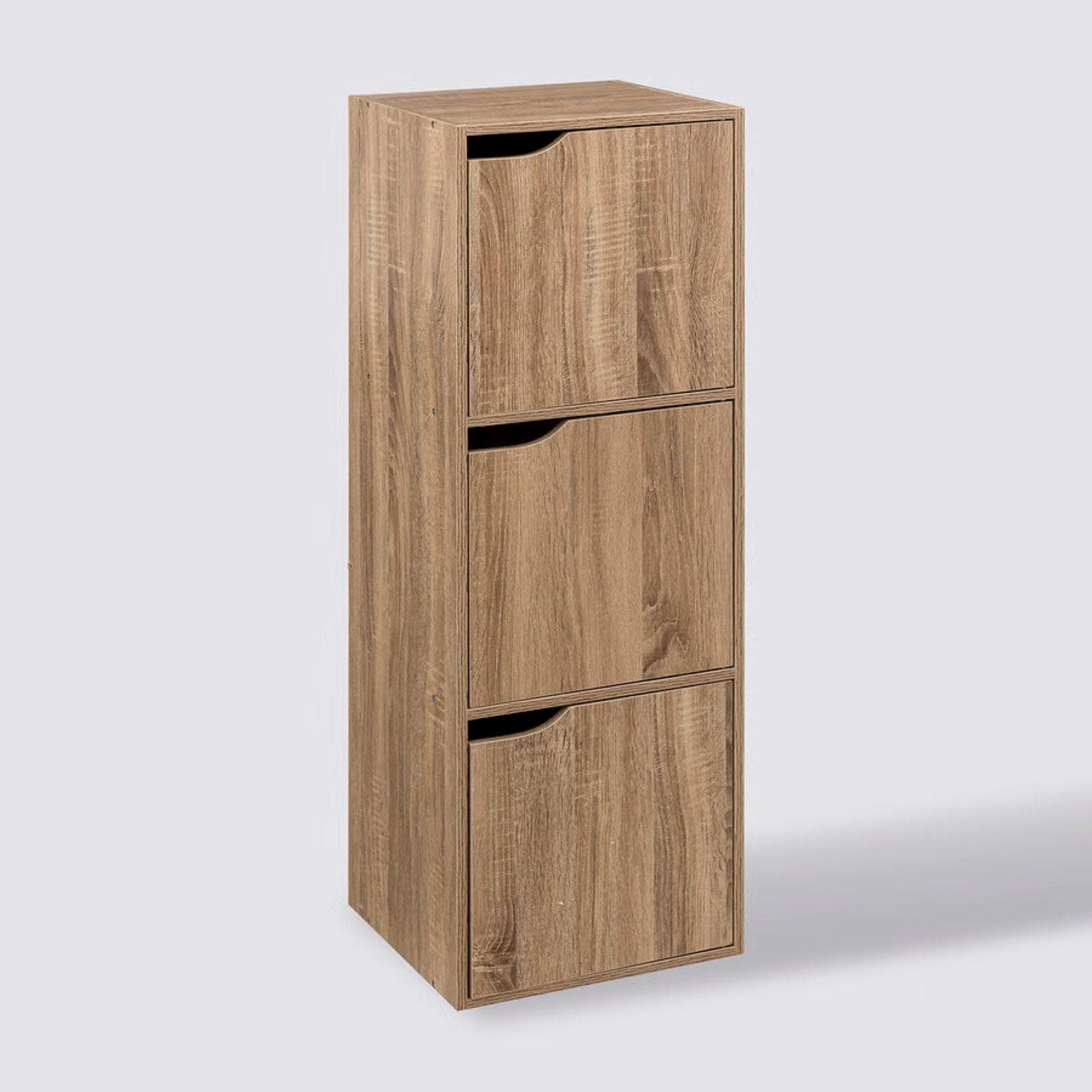 Mobile contenitore 34x101h cm in legno effetto rovere con 3 ante - Bouderie
