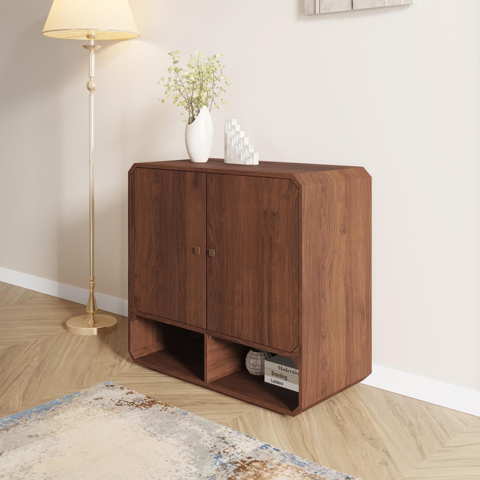 LIALME MOBILE CONTENITORE L 80 X H 75 X P 40 CM MANGO MIELE SCURO