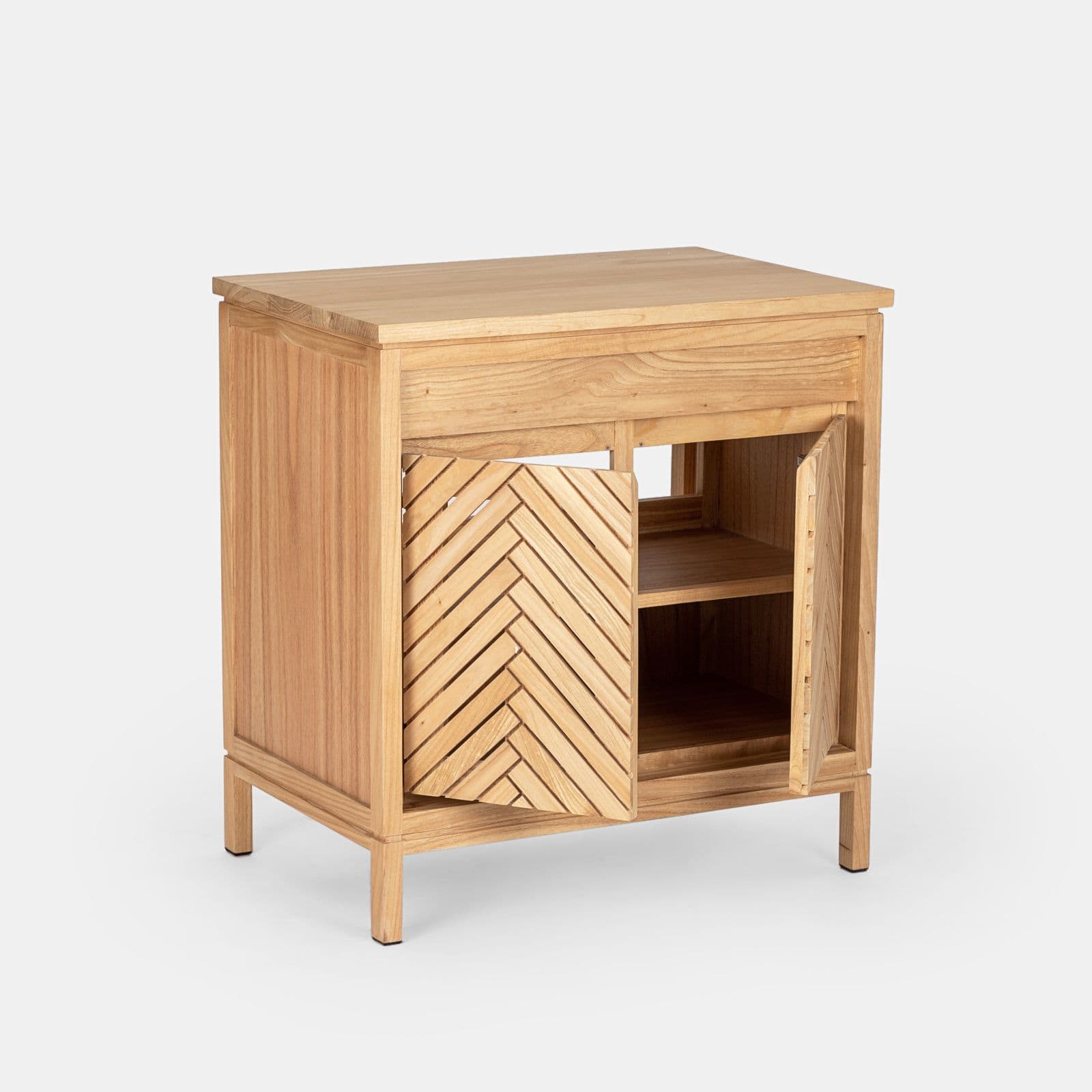 Mobile da bagno 80 cm con 2 ante in legno mindi - Botanica