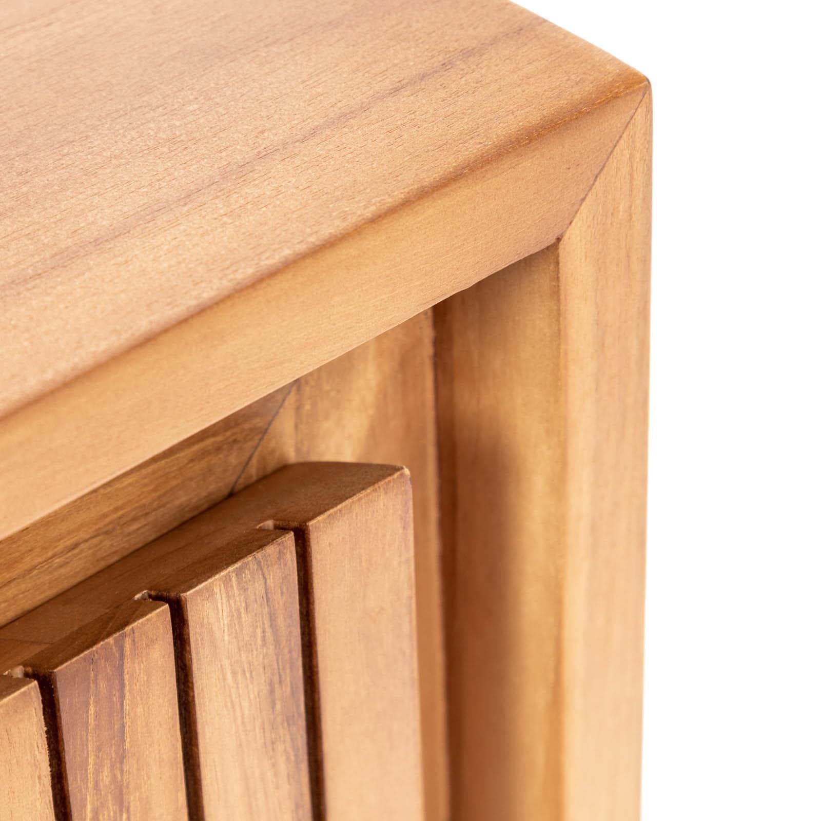 Mobile da bagno sospeso cannettato 60 cm profondo 50 cm in teak - Azul