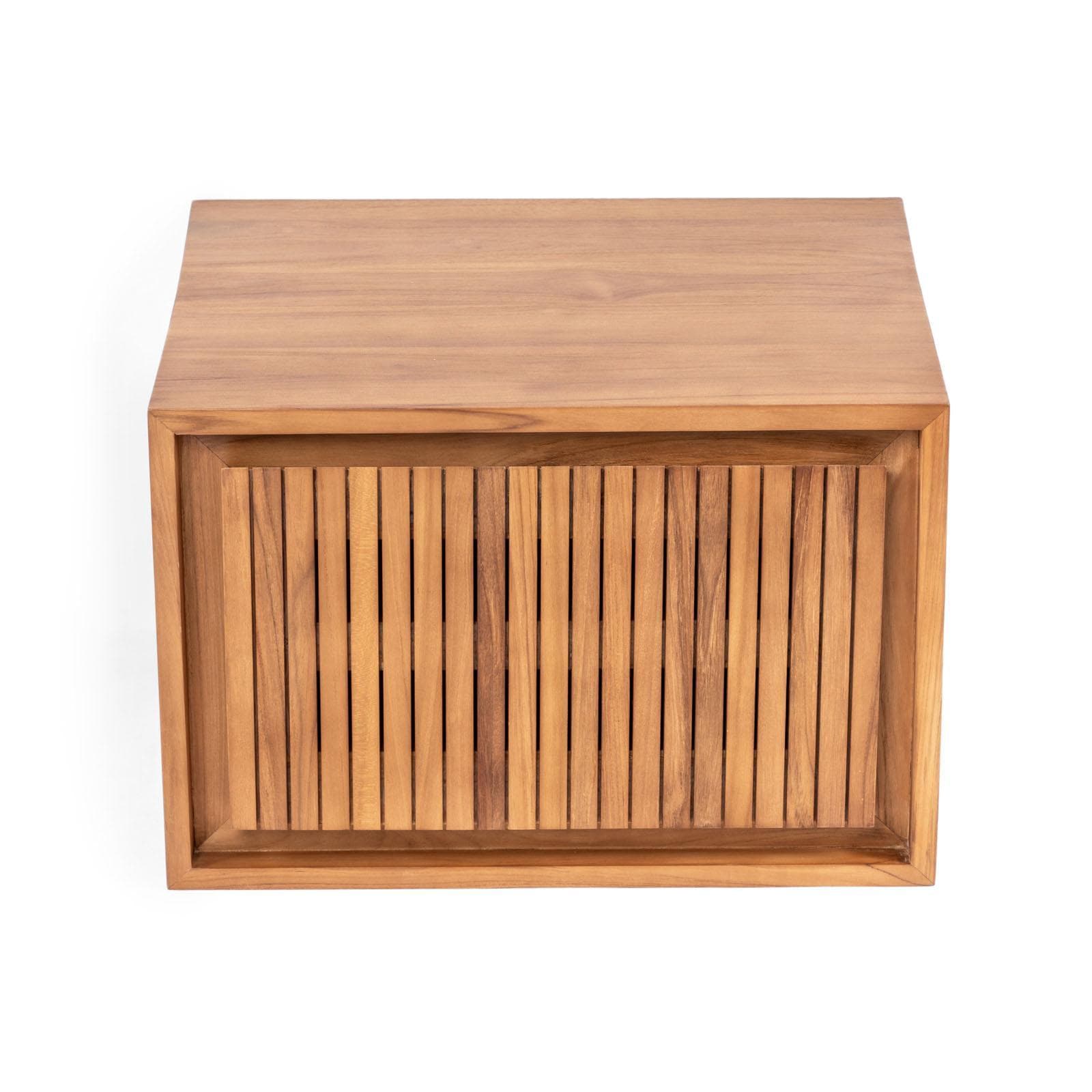 Mobile da bagno sospeso cannettato 60 cm profondo 50 cm in teak - Azul