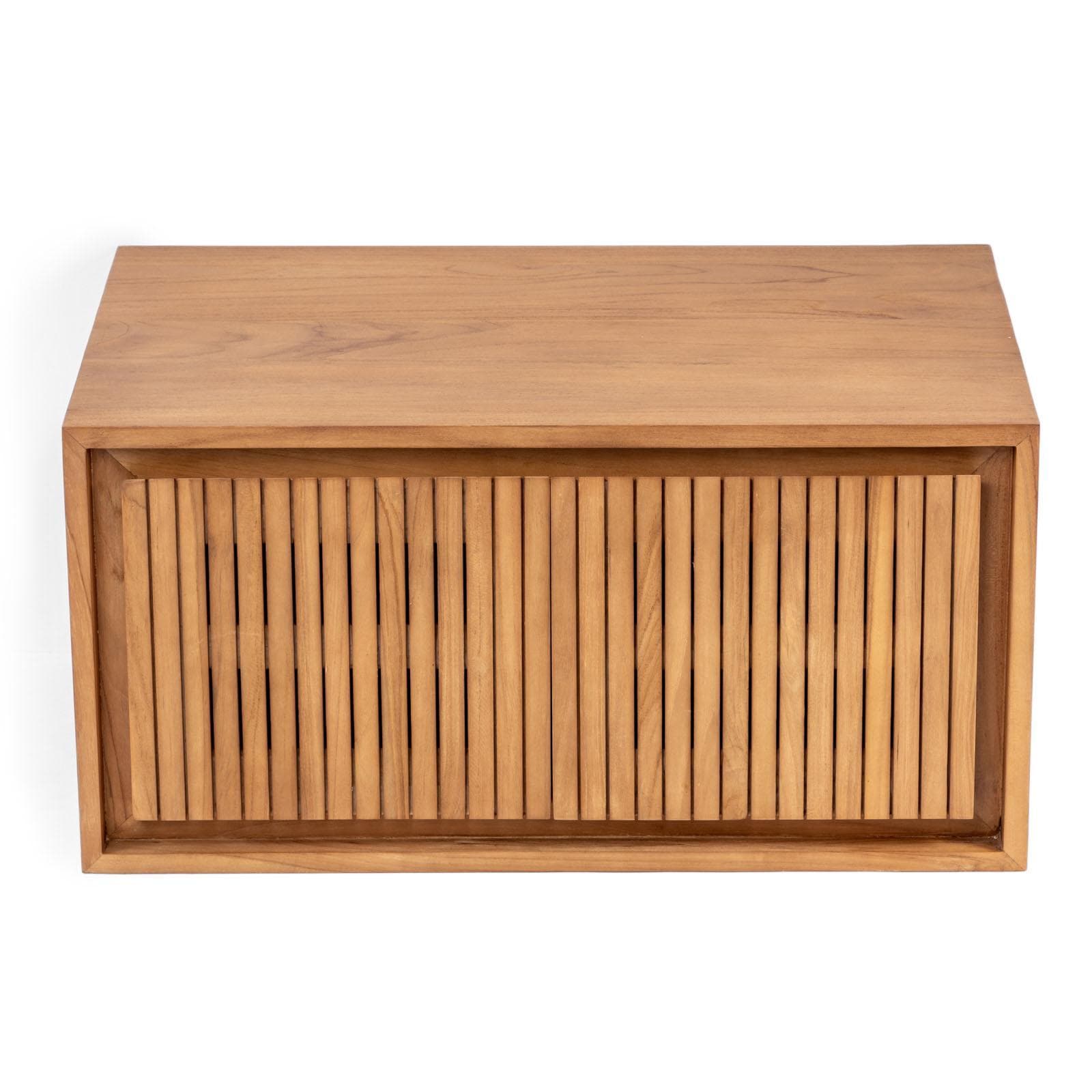 Mobile da bagno cannettato sospeso 80 cm in teak - Azul