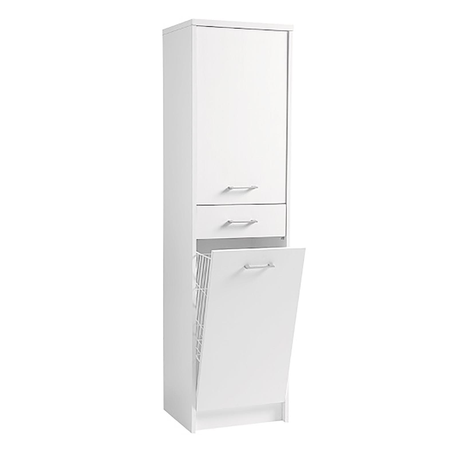 Mobile Domestica Colavene 45x38x170h cm portabiancheria con anta SX tela bianco