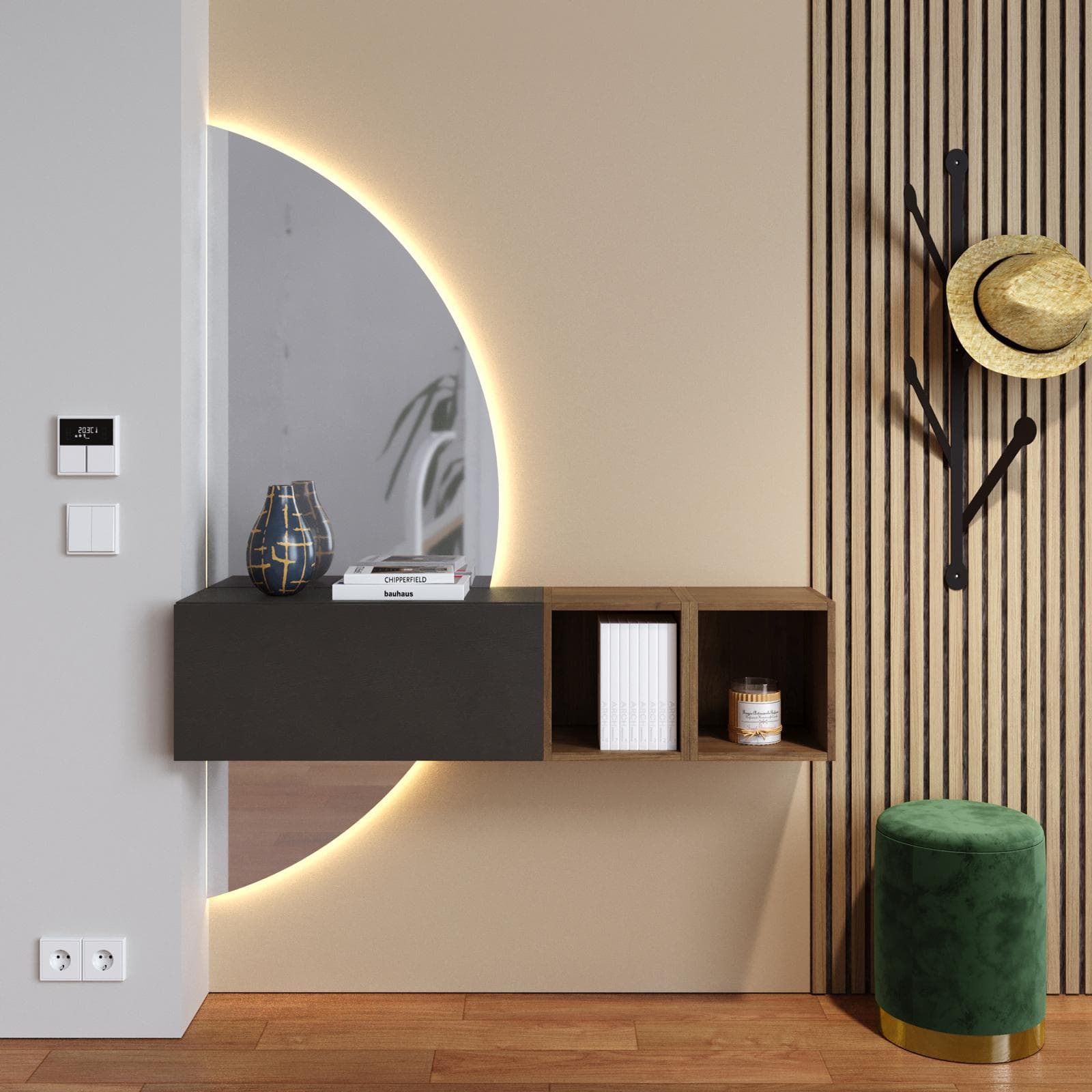 CLARY 2.0 - INGRESSO 124X155H CM LAVA MERCURE C/ SPECCHIO RETROILLUMINATO
