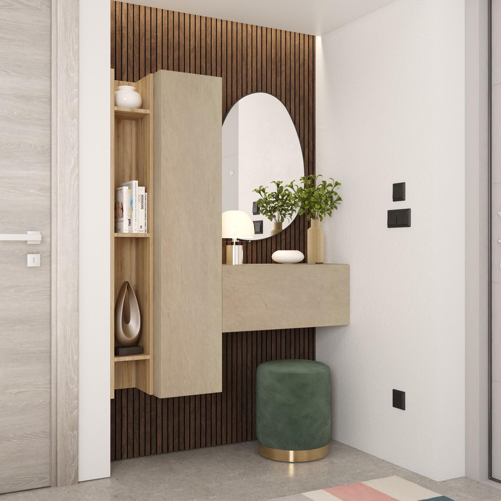 Mobile ingresso sospeso reversibile 116x138h cm cadiz e argilla - Clary