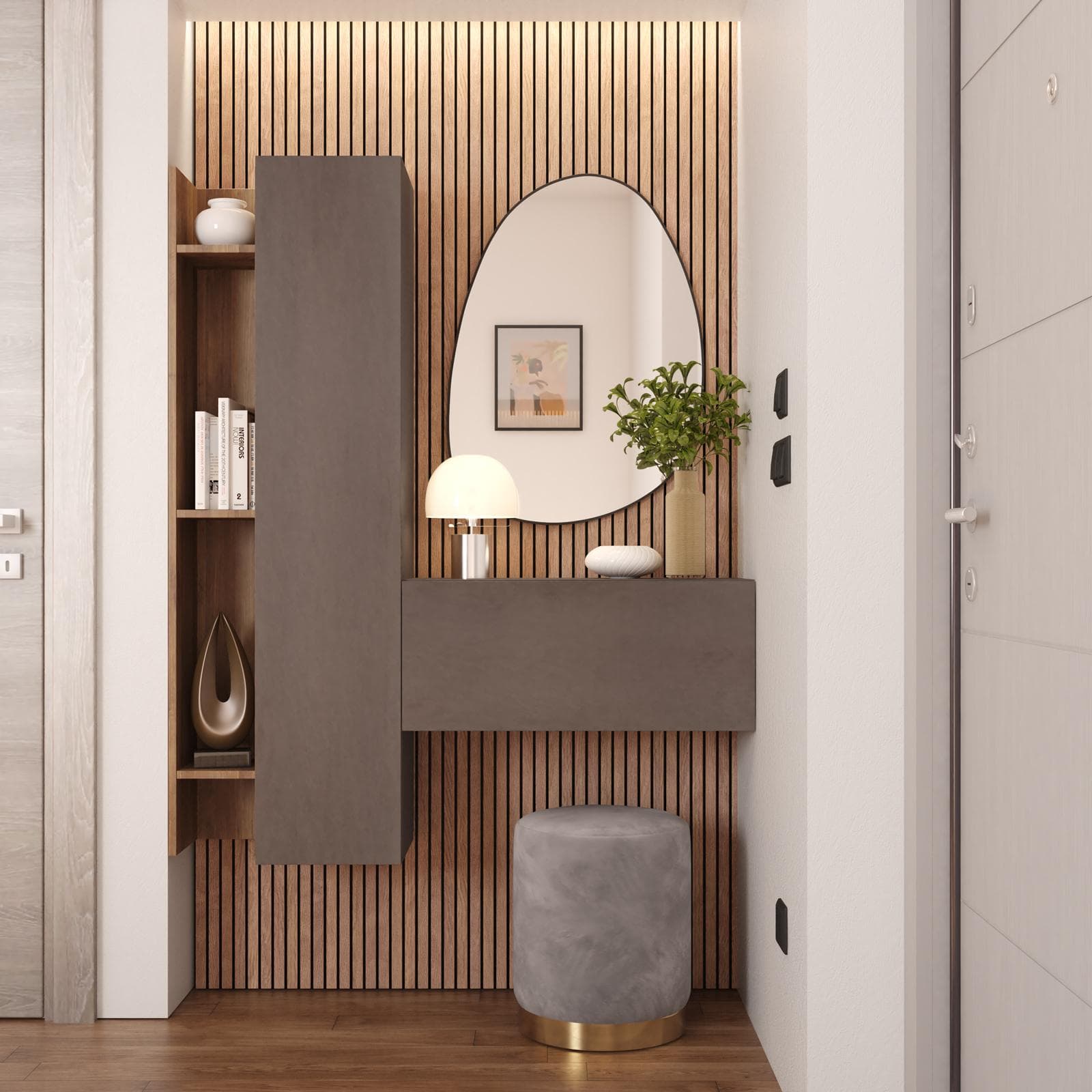 Mobile ingresso sospeso reversibile 116x138h cm mercure e bronzo - Clary