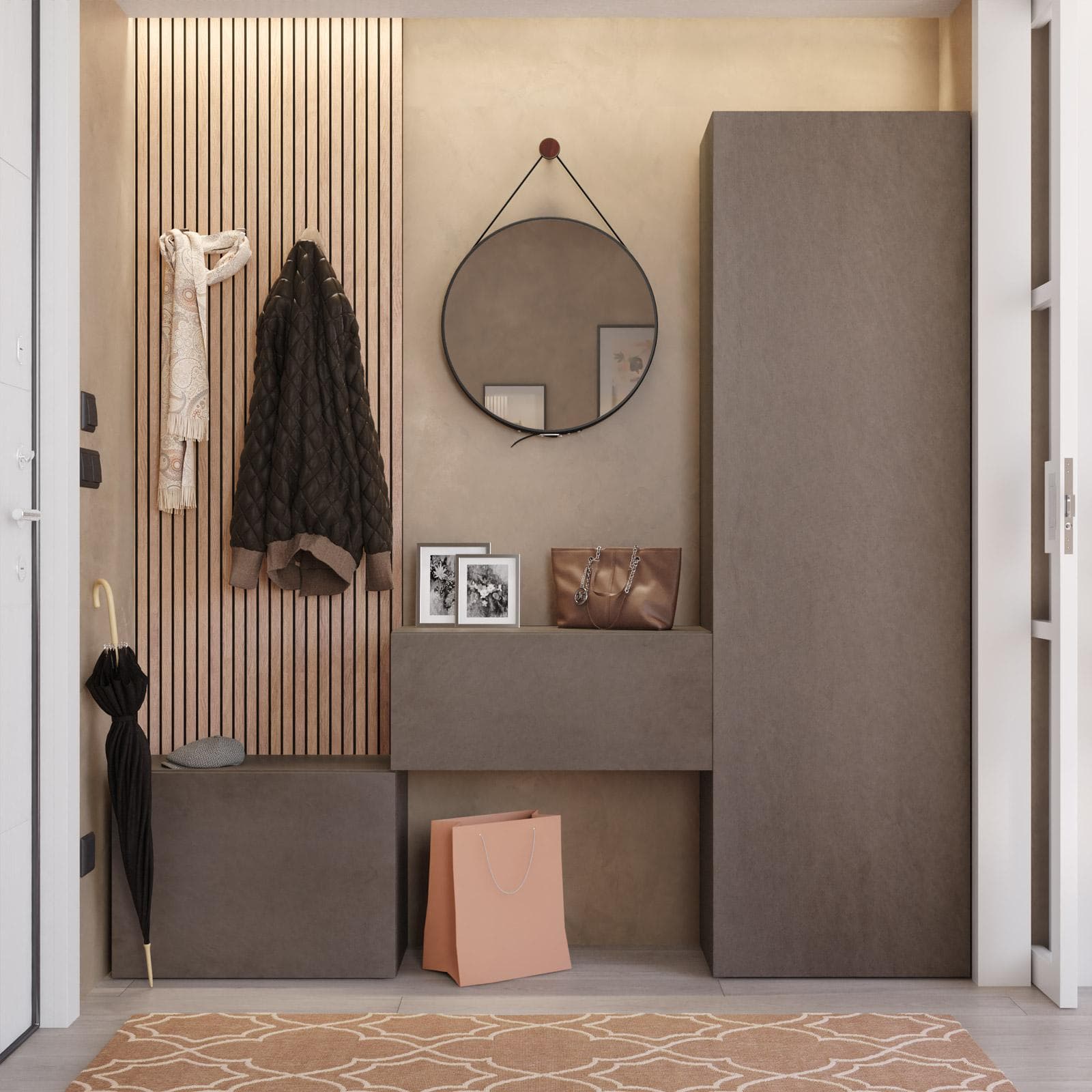 Mobile ingresso reversibile 123-178x185h cm bronzo - Clary