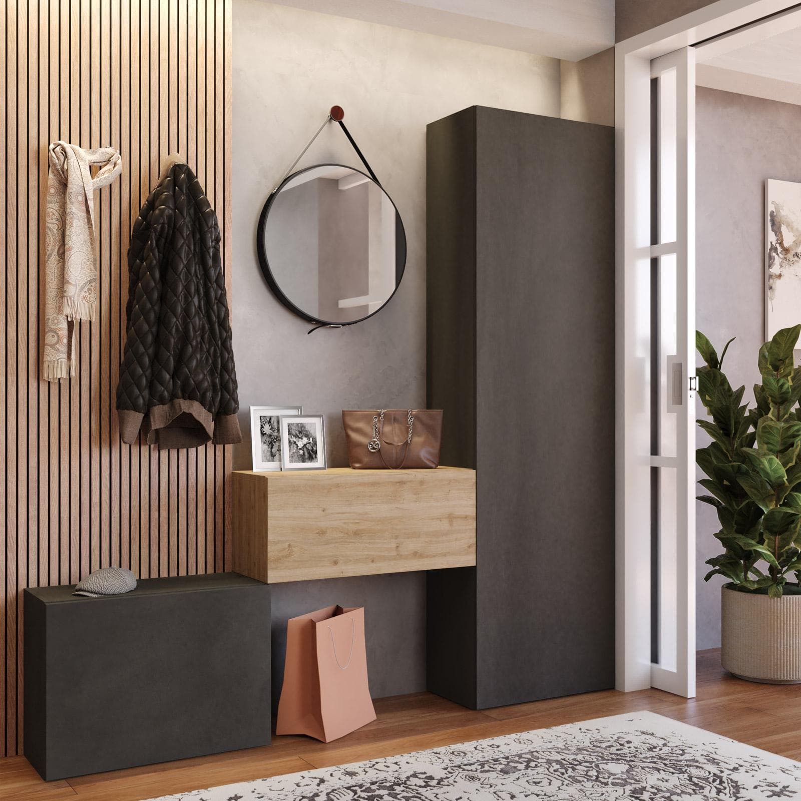 Mobile ingresso reversibile 123-178x185h cm lava cadiz - Clary