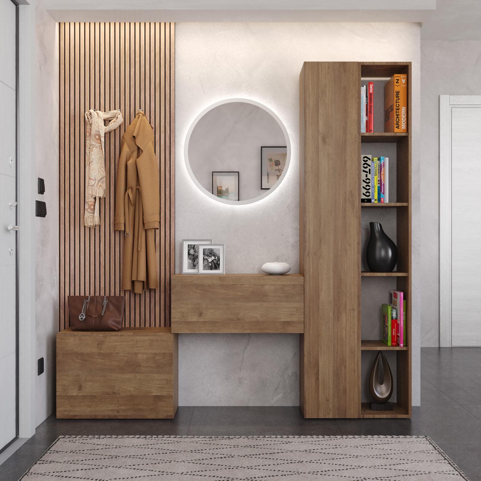Mobile ingresso reversibile 125-180x185h cm mercure - Clary