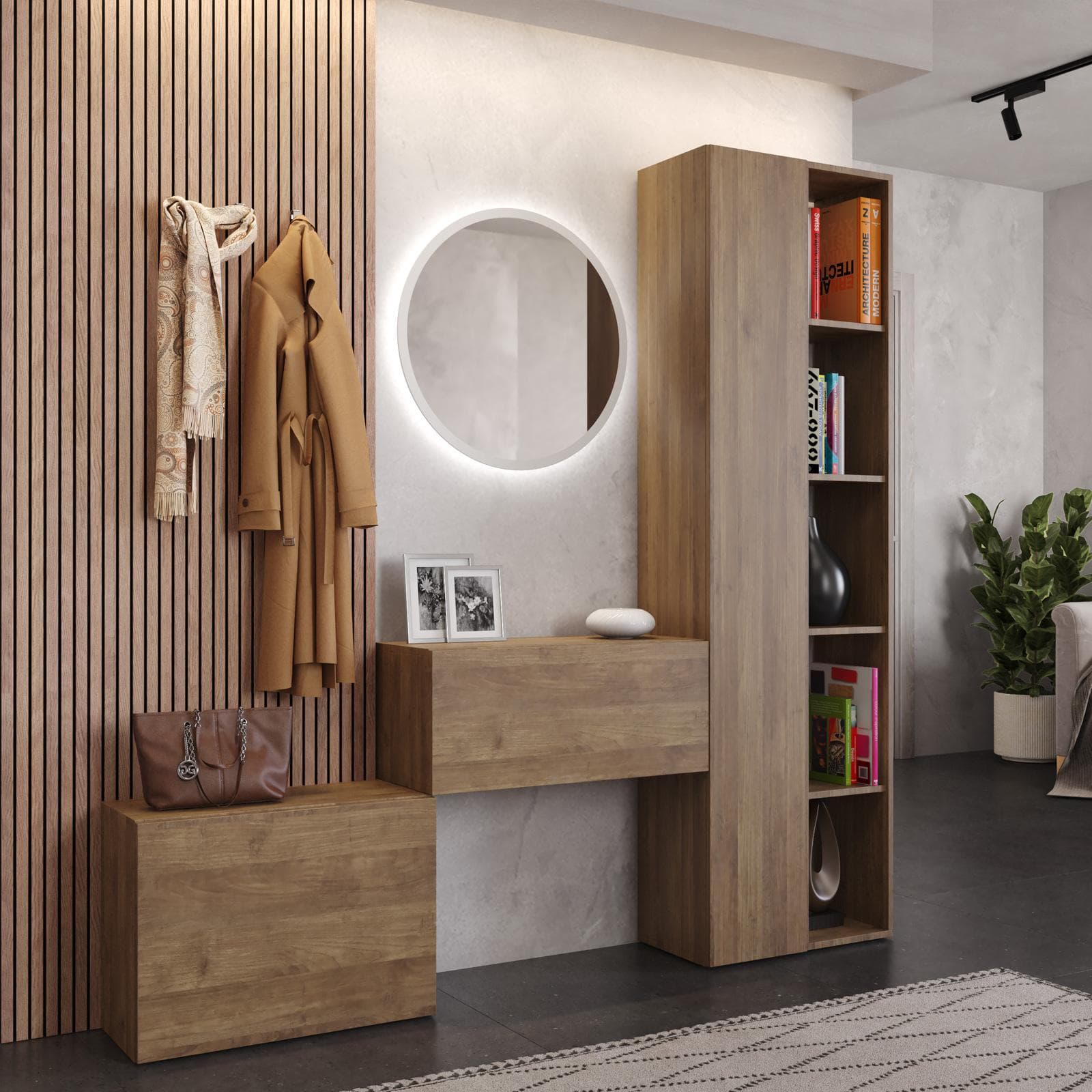 Mobile ingresso reversibile 125-180x185h cm mercure - Clary