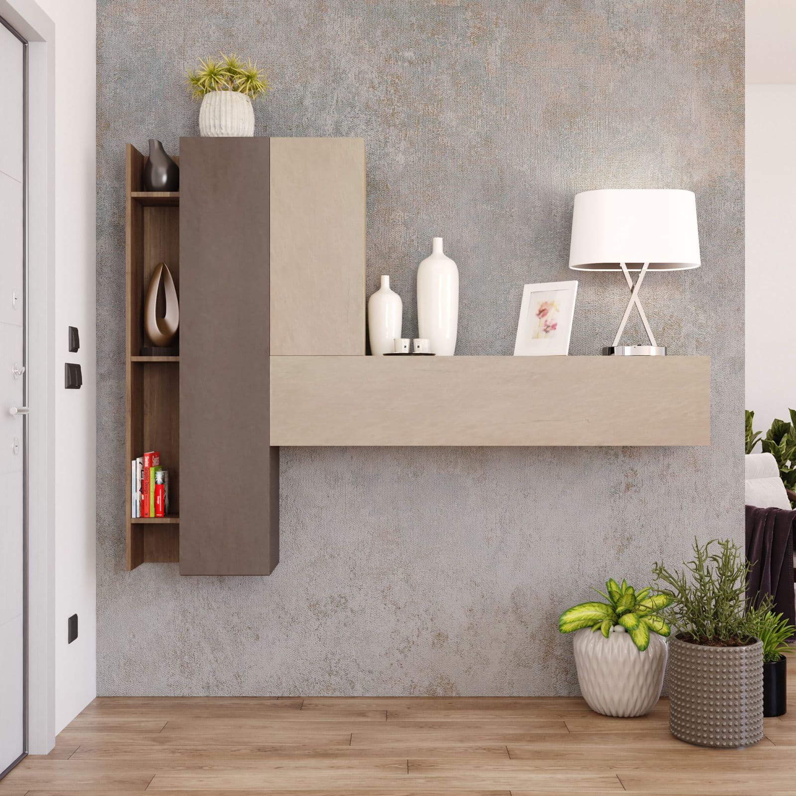 Mobile ingresso sospeso reversibile 185x138h mercure bronzo argilla - Clary