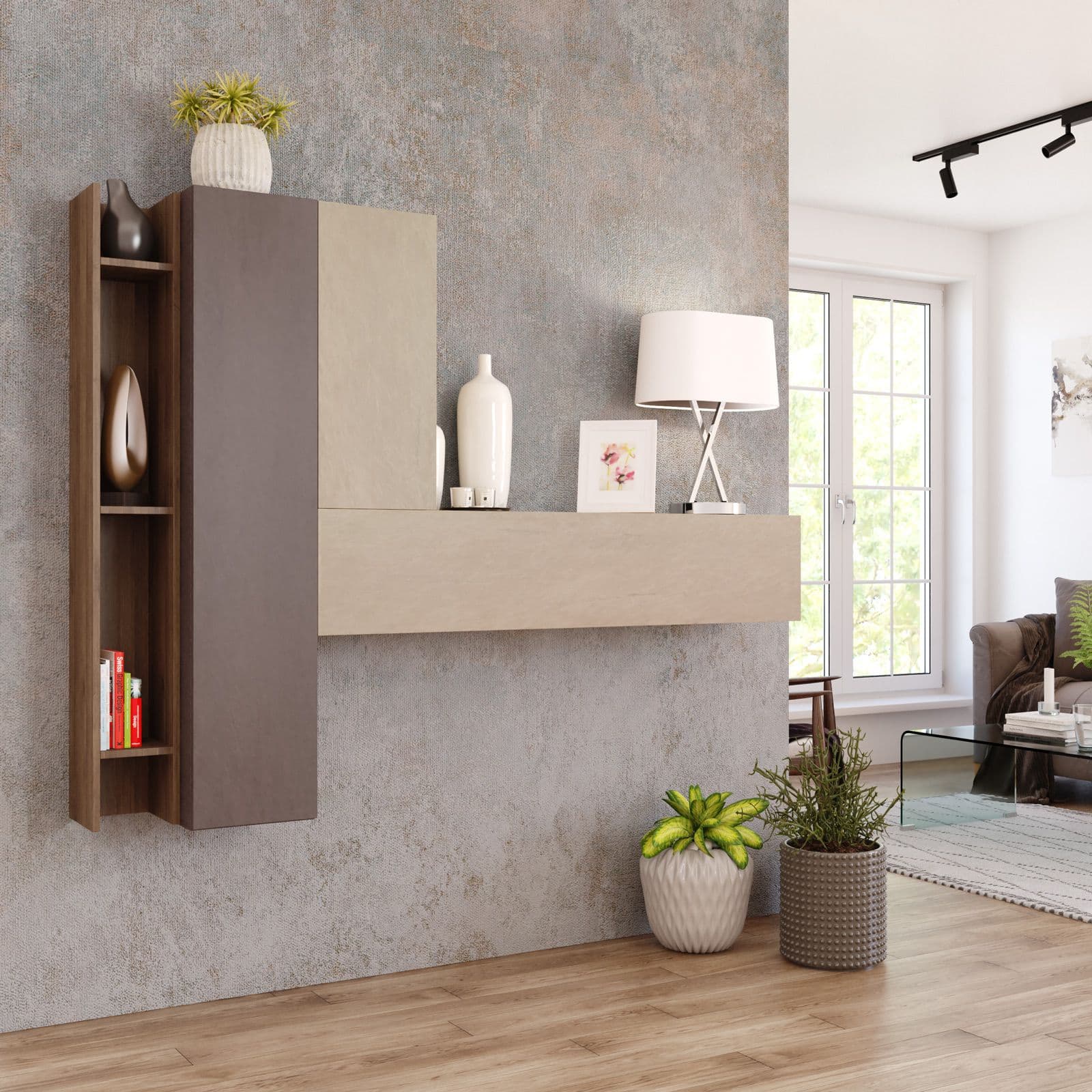 Mobile ingresso sospeso reversibile 185x138h mercure bronzo argilla - Clary