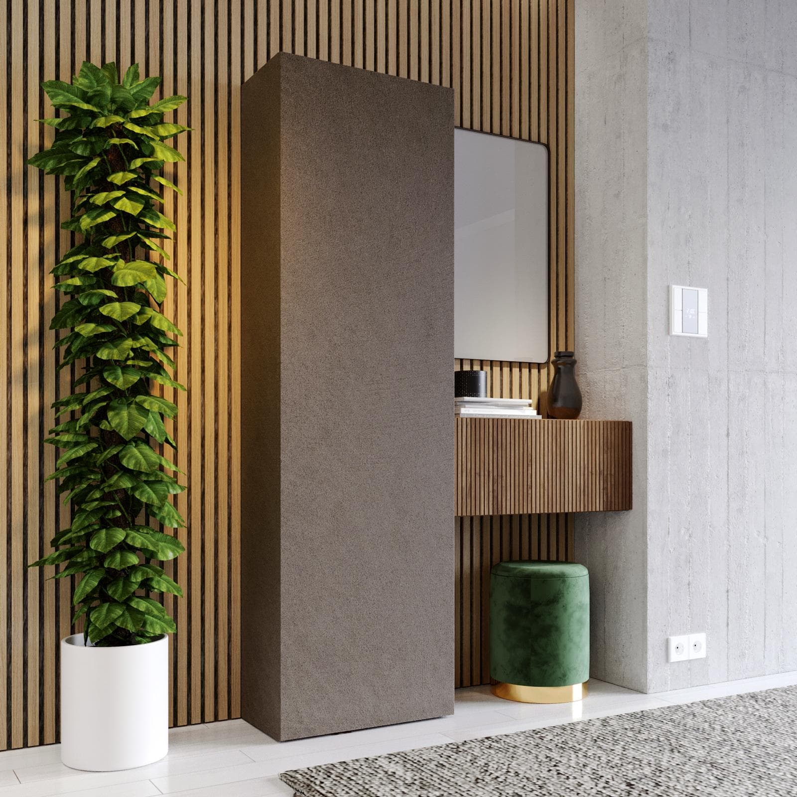Mobile ingresso reversibile 123x185h cm bronzo e mercure cannettato - Clary