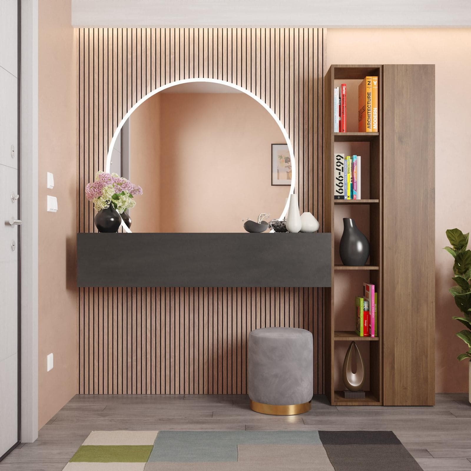 Mobile ingresso reversibile 194x185h cm 2 colonne mercure e pensile lava - Clary
