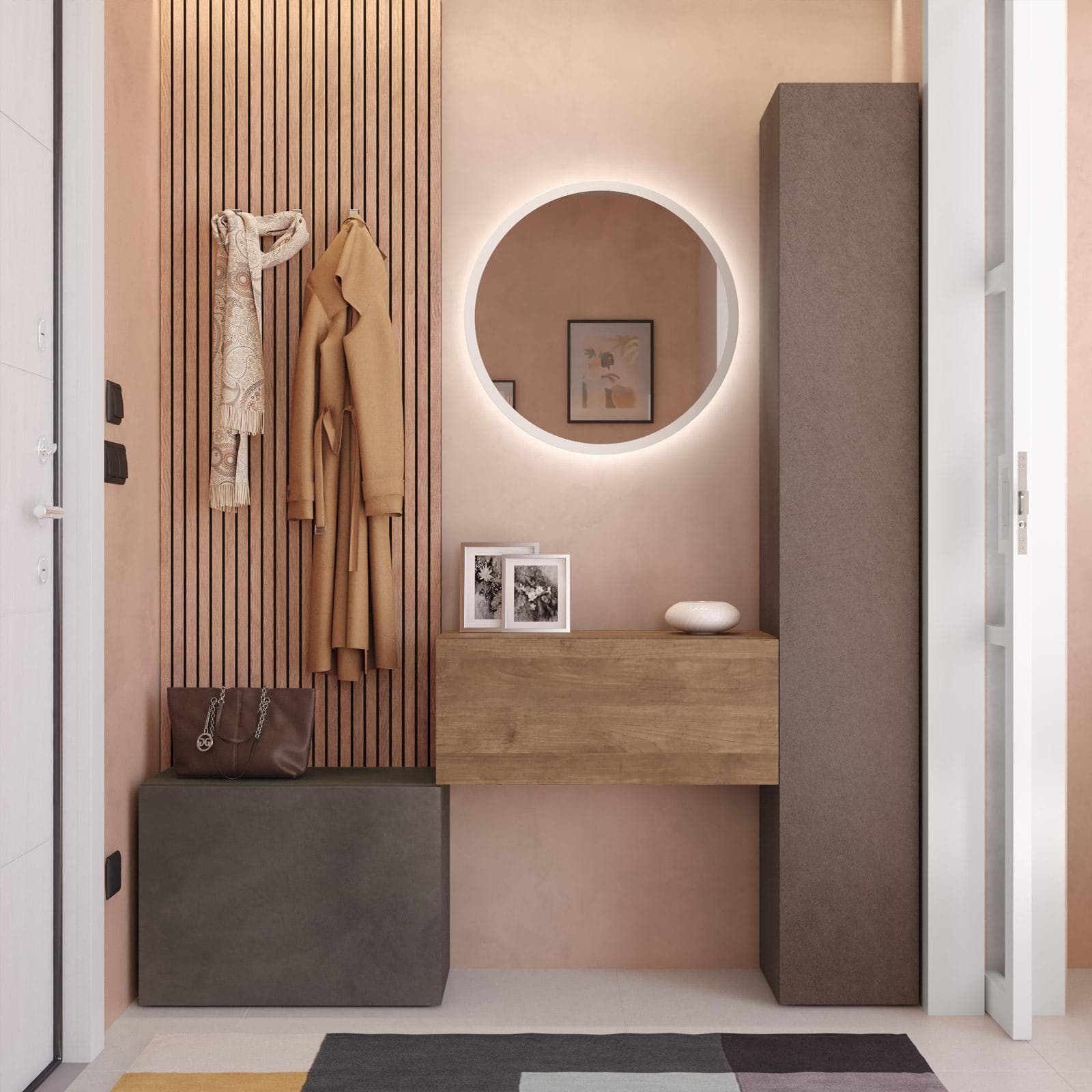 Mobile ingresso reversibile 97-152x185h cm lava mercure bronzo - Clary