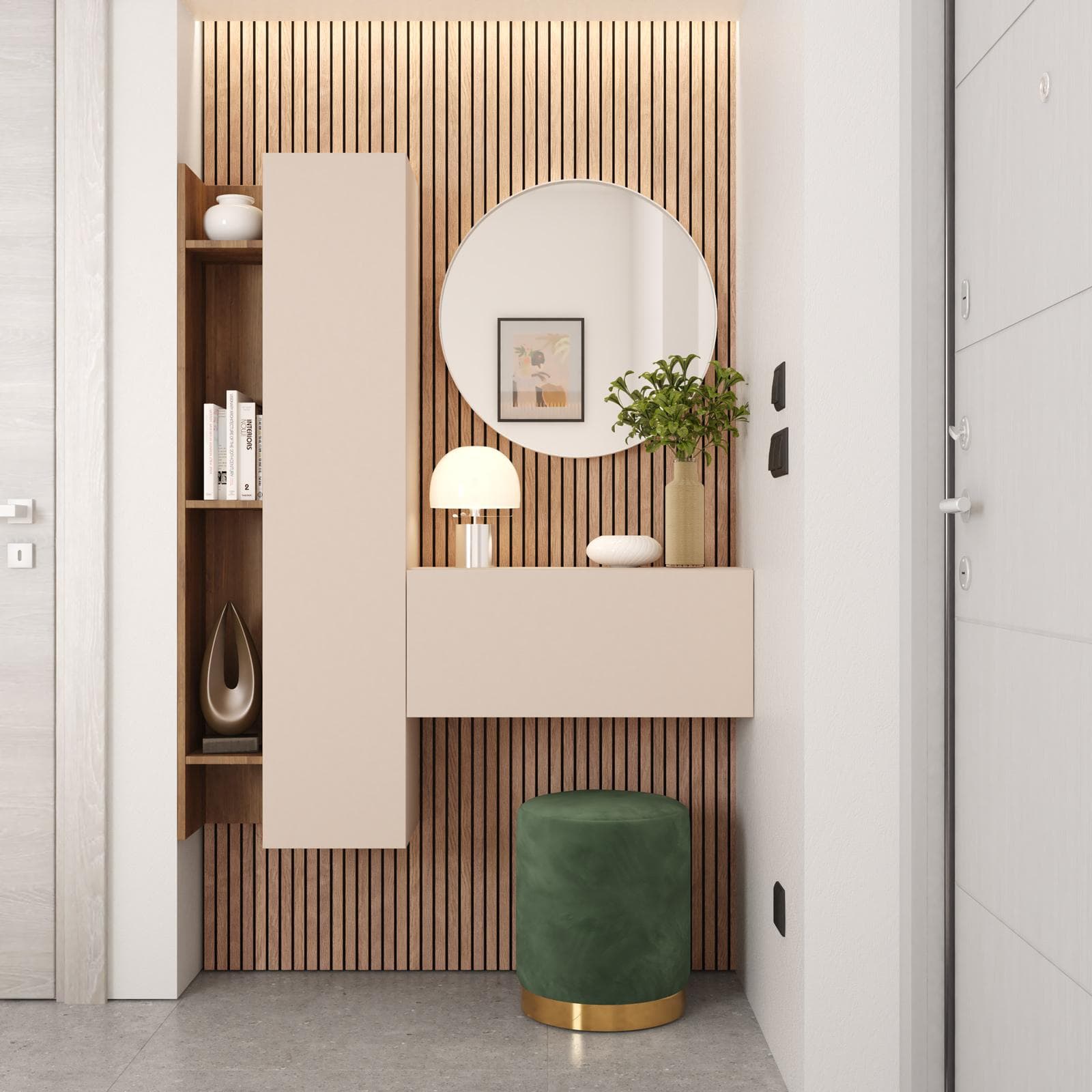 Mobile ingresso sospeso reversibile 116x138h cm cashmere e mercure - Clary