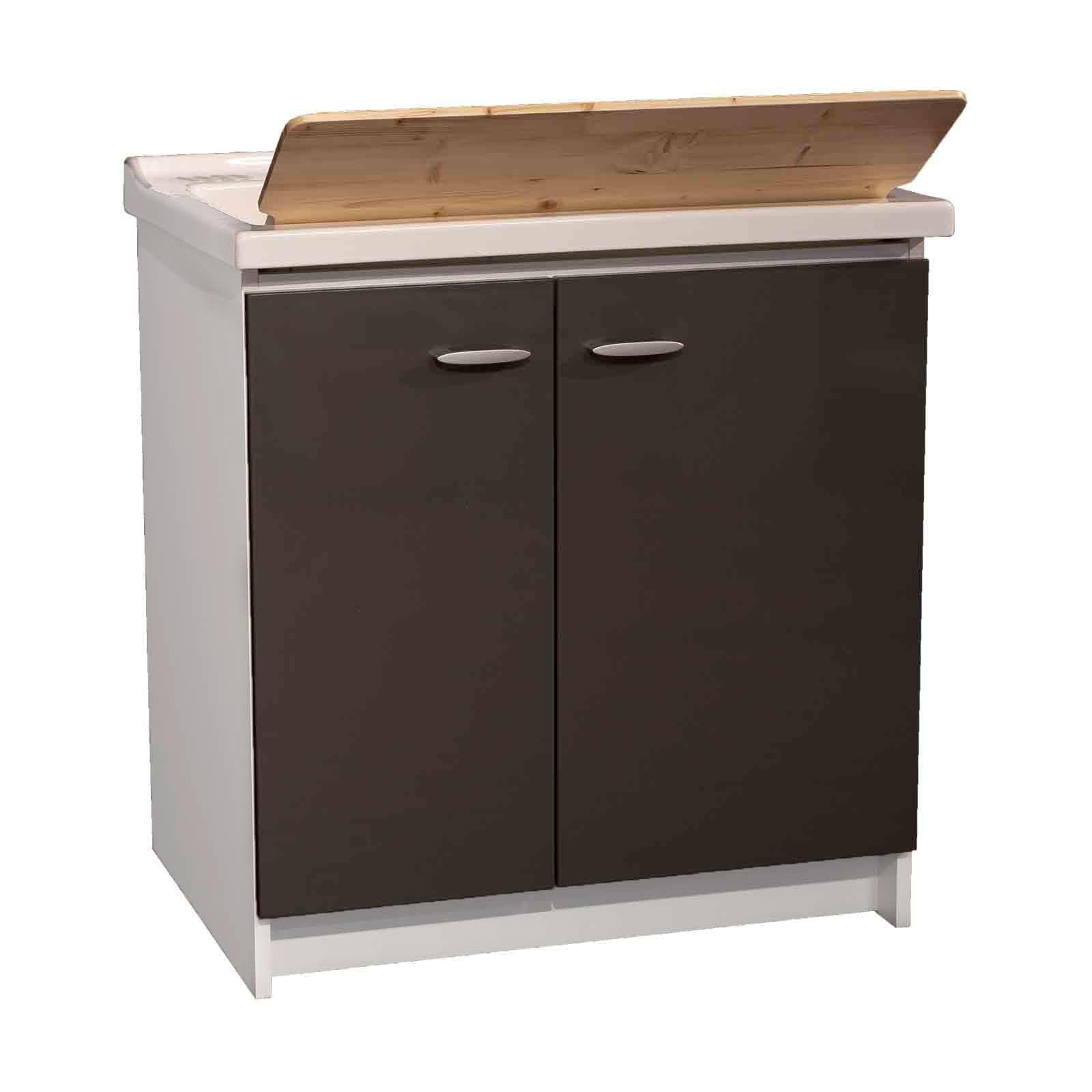 Mobile lavatoio Acqua Marella vasca in ceramica antracite 83x60x87h Montegrappa