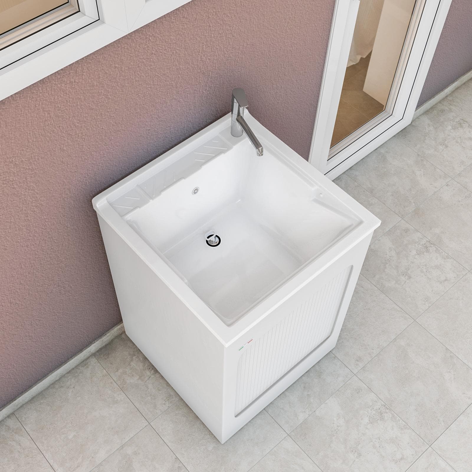 Mobile lavatoio con vasca Lavacril di Colavene 60x60x87h cm con serranda laterale