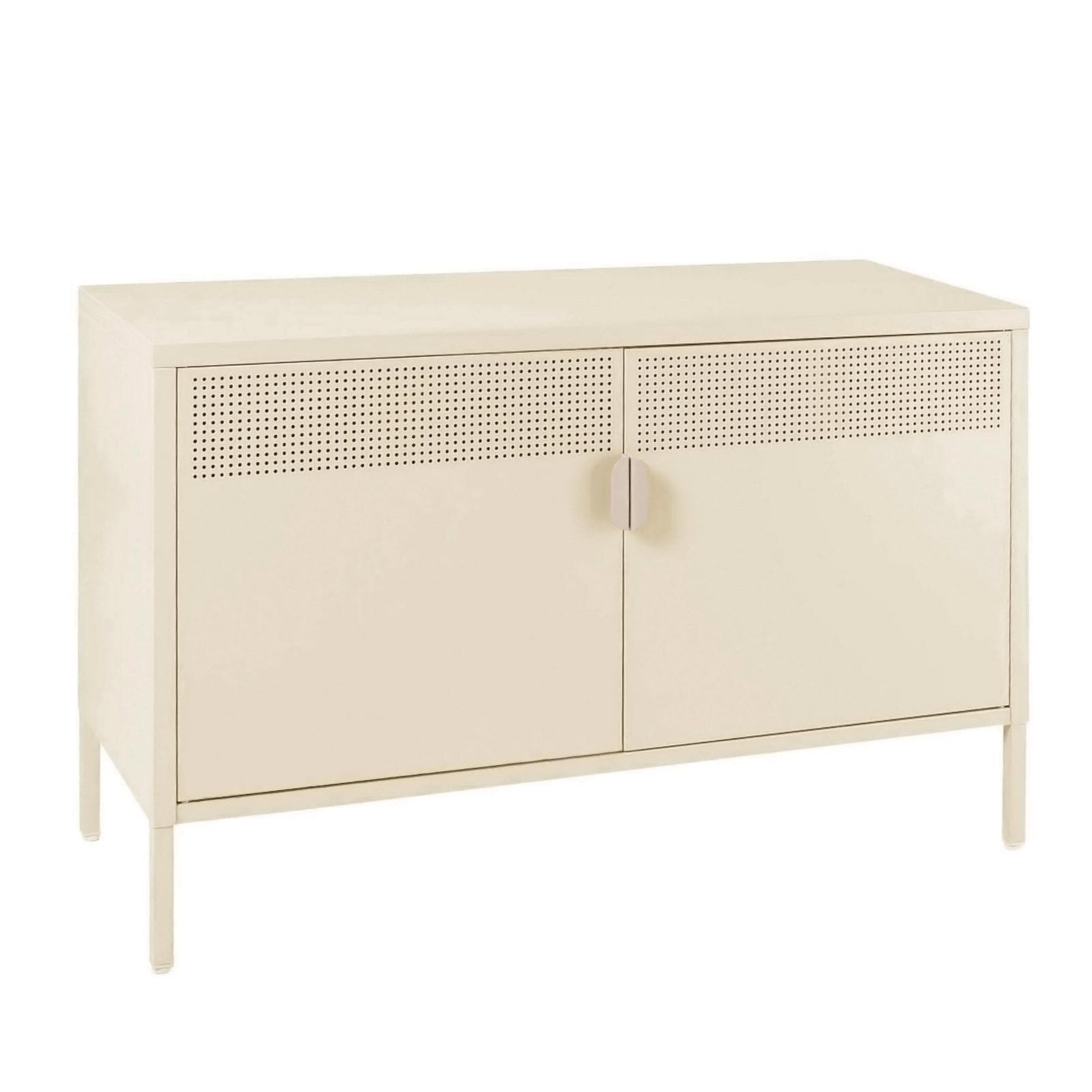 Mobile multiuso 100x64h cm in acciaio verniciato crema con 2 ante - Eclipse
