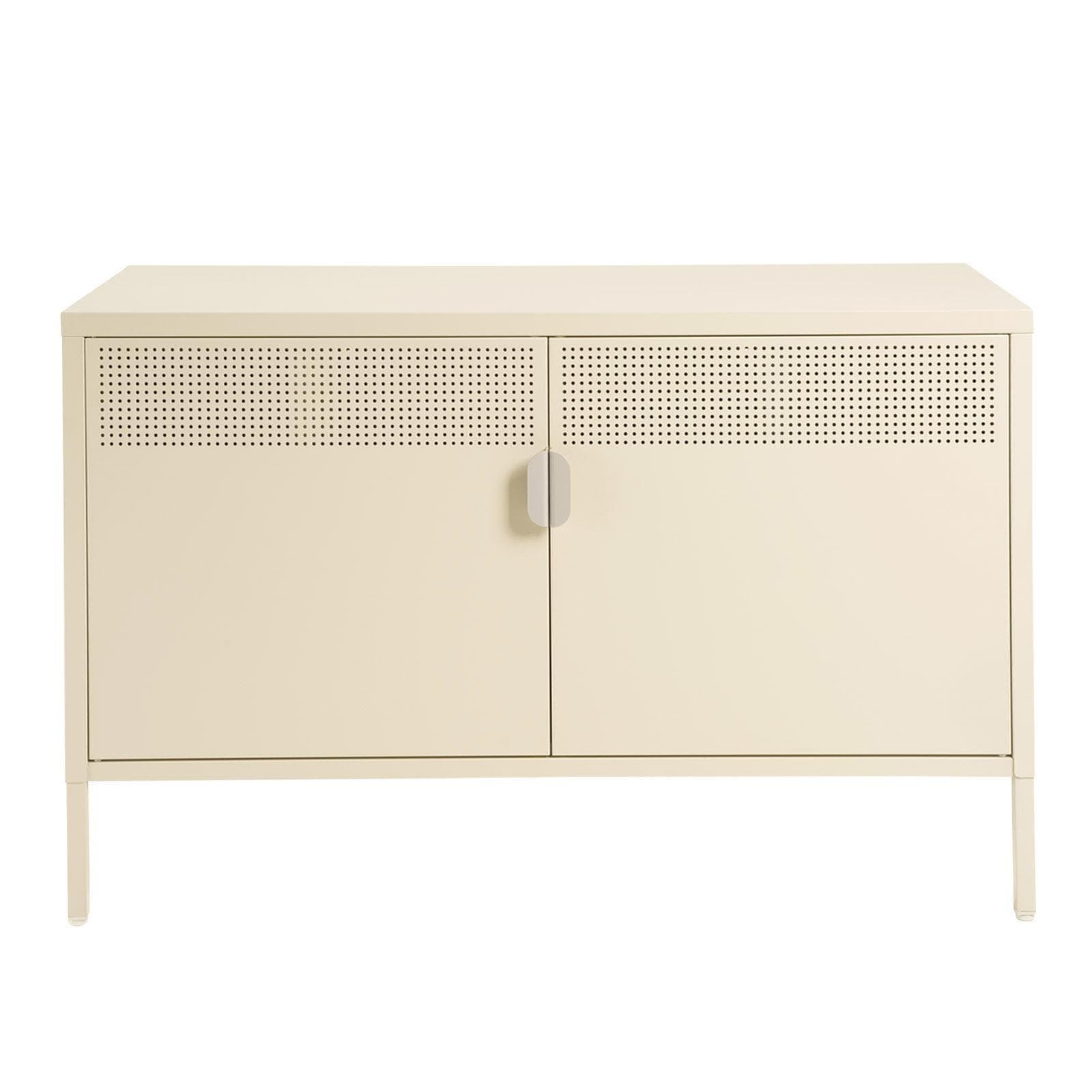 Mobile multiuso 100x64h cm in acciaio verniciato crema con 2 ante - Eclipse