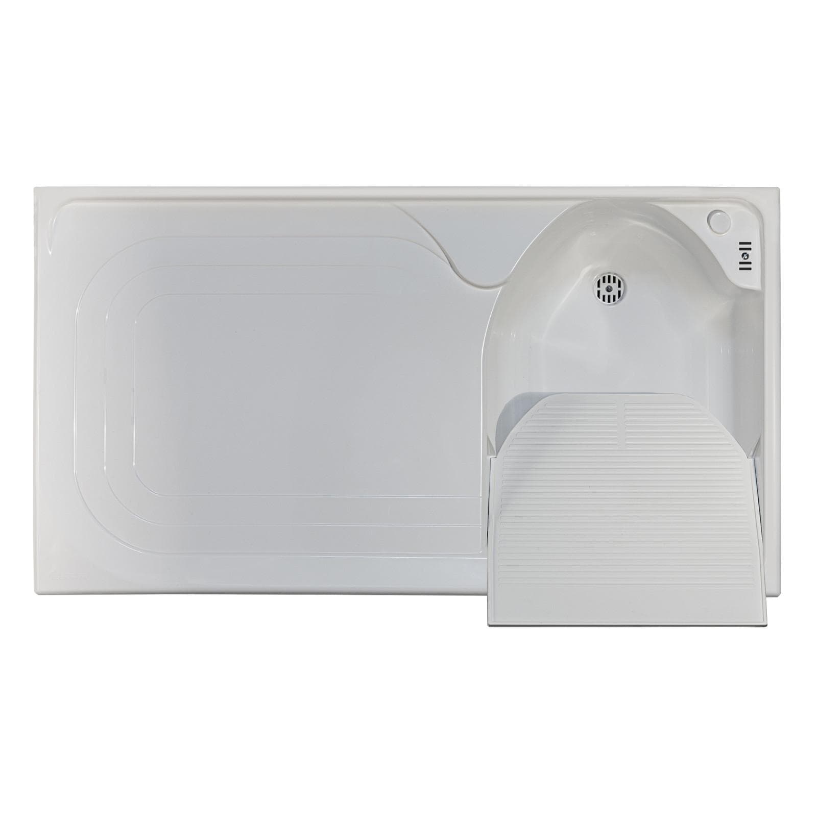 Mobile Montegrappa coprilavatrice sinistro + lavatoio a destra linea Edilla 109x60x89h cm