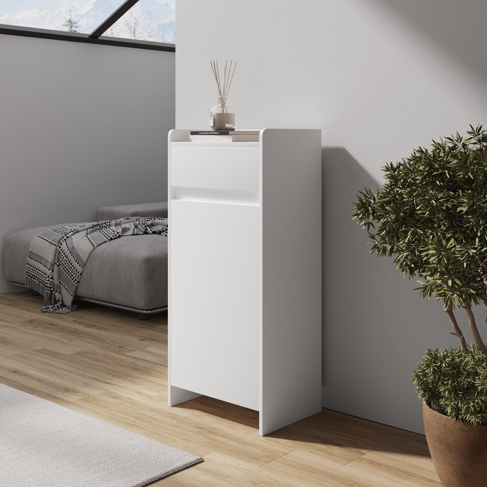 Mobile multiuso 50x110h cm in legno bianco - Dades