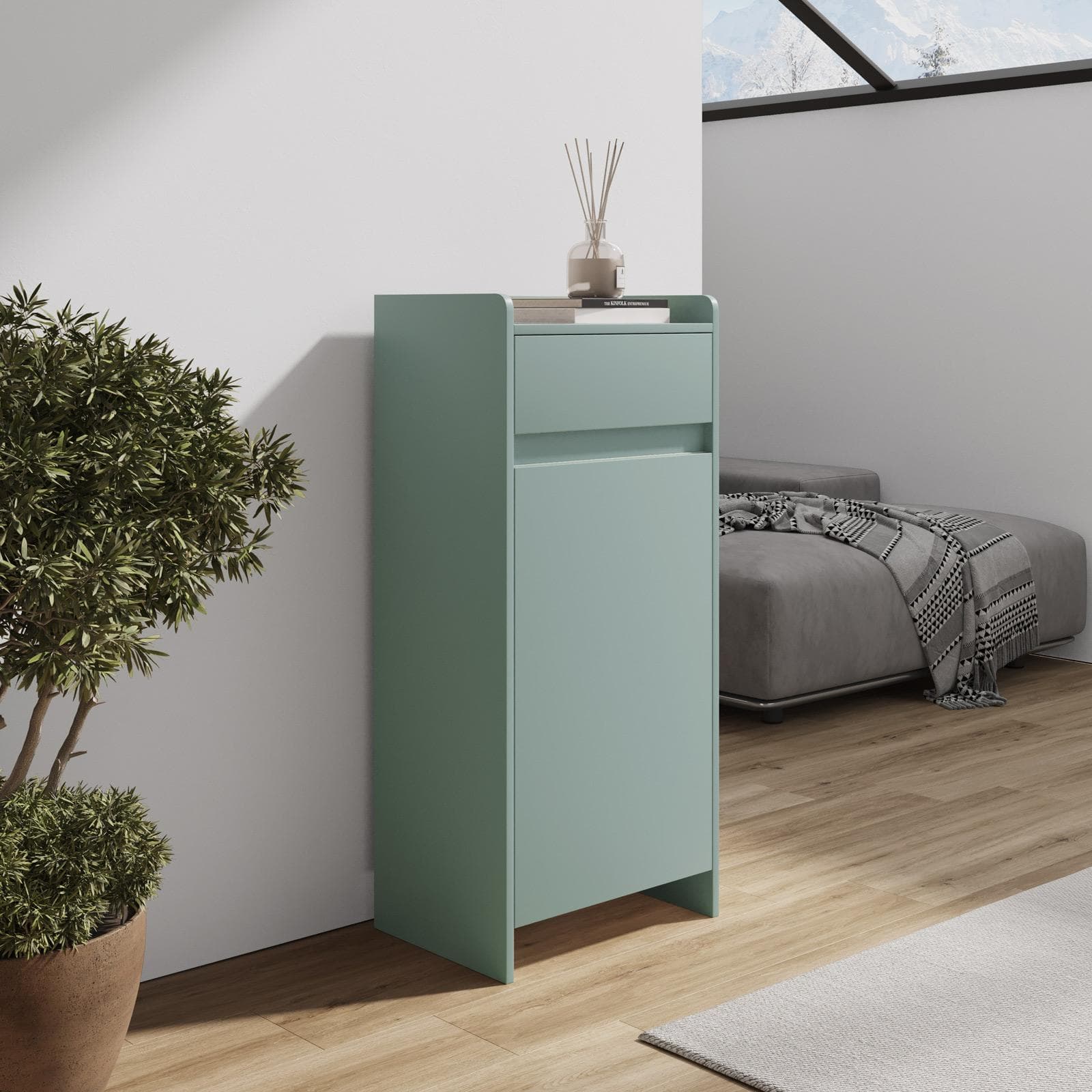 Mobile multiuso 50x110h cm in legno verde - Dades