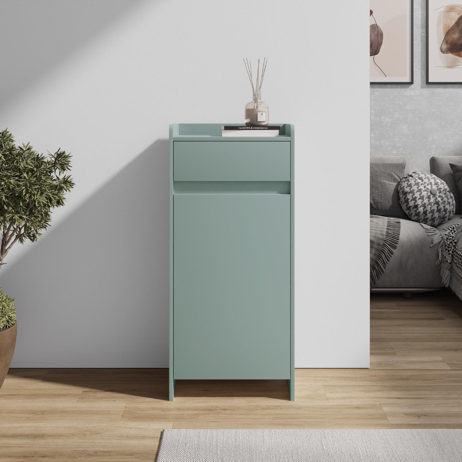 Mobile multiuso 50x110h cm in legno verde - Dades