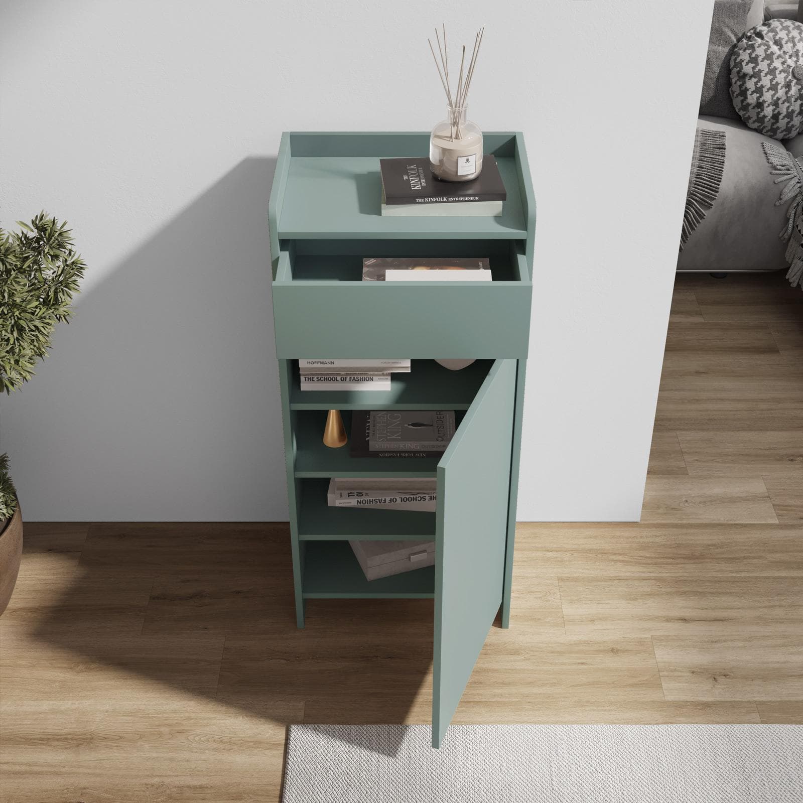 Mobile multiuso 50x110h cm in legno verde - Dades