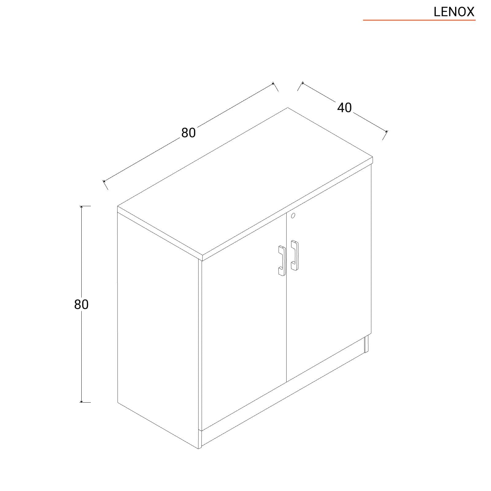 Mobile multiuso 80x80h cm in legno rovere road e tortora con 2 ante soft close e serratura - Lenox