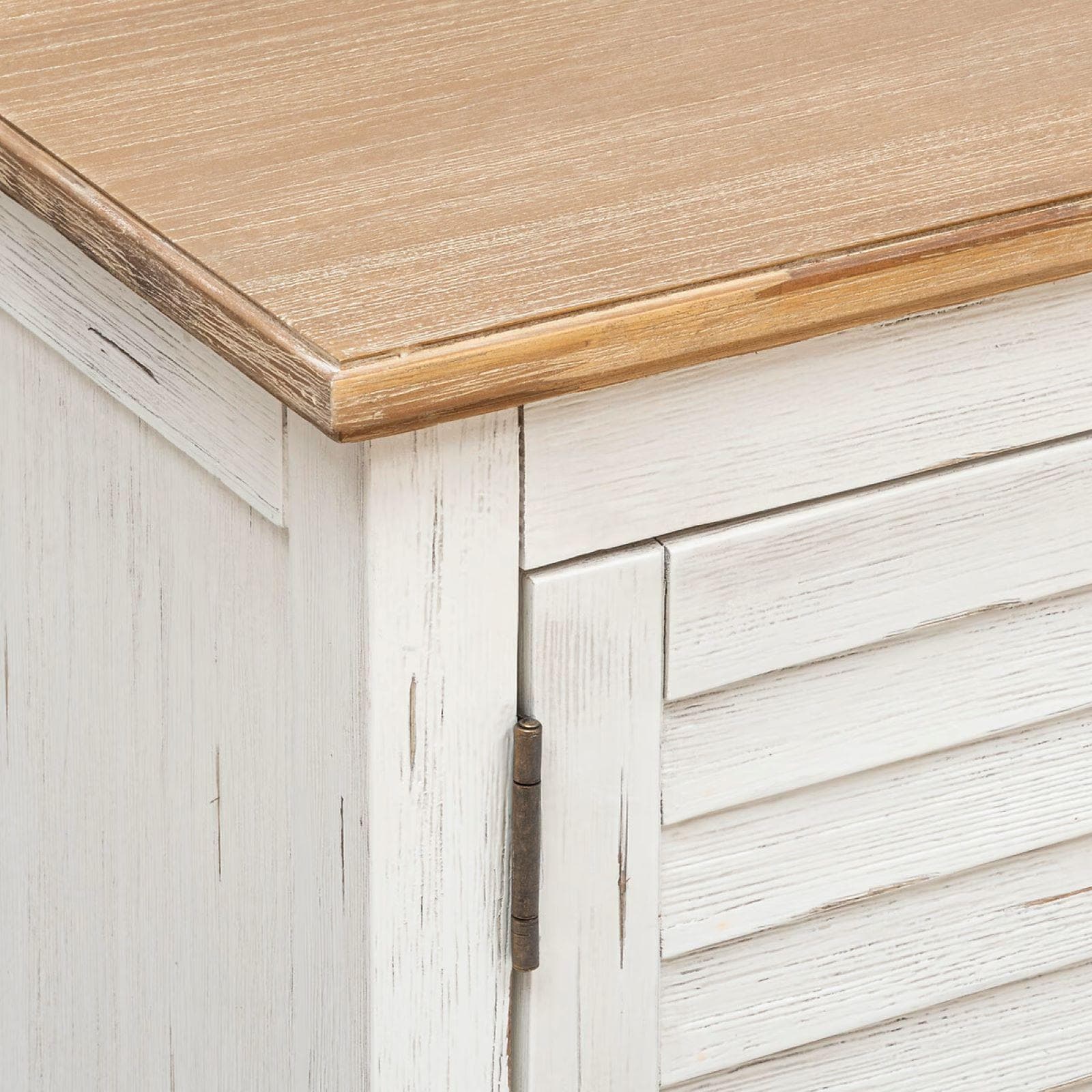 Mobile porta tv 140x50h cm in legno di acacia bianco e naturale con 2 ante e 1 cassetto - Tennesee