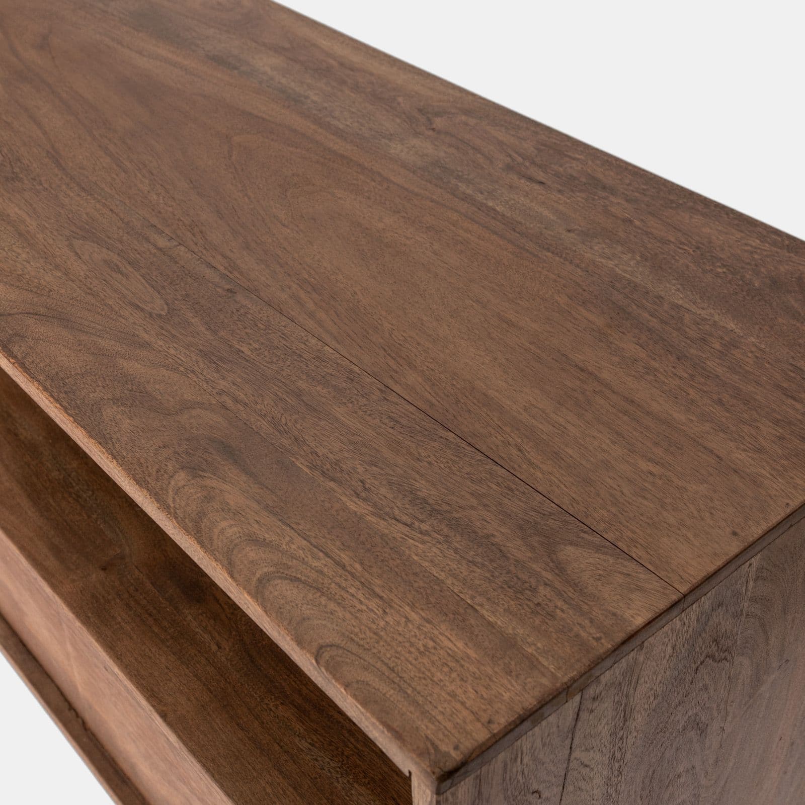 Porta tv 175x62h cm in legno di acacia con ante e cassetto - Freia Acacia