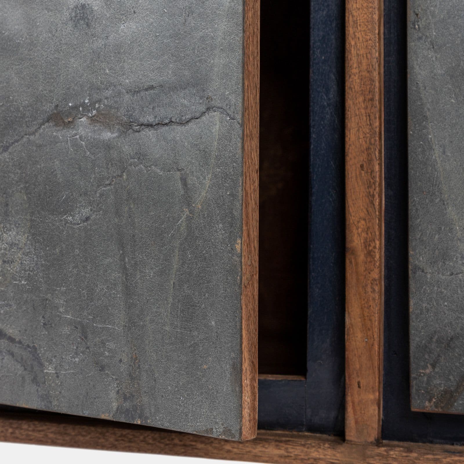 Porta tv 175x62h cm in legno di acacia con ante e cassetto - Freia Acacia