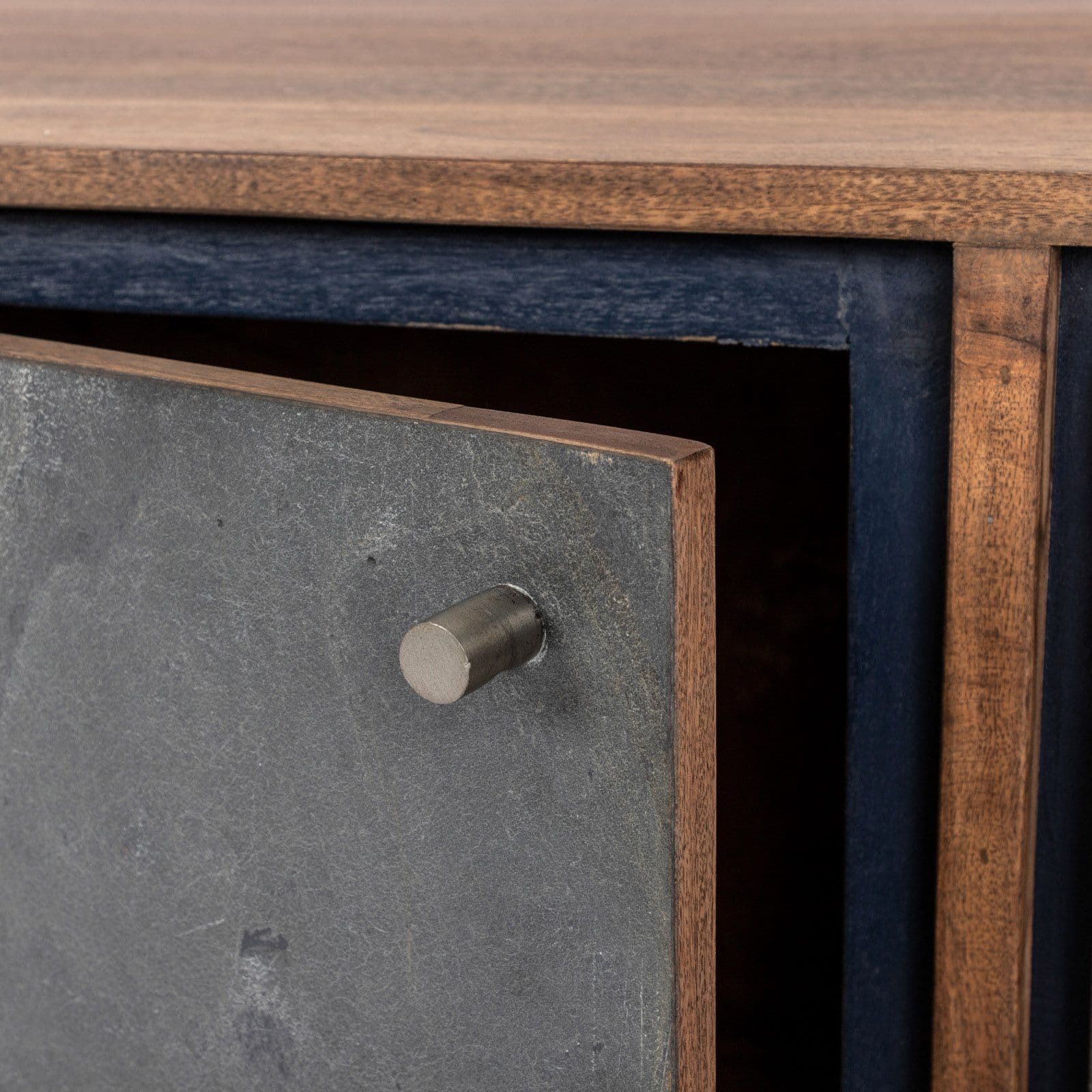 Porta tv 175x62h cm in legno di acacia con ante e cassetto - Freia Acacia