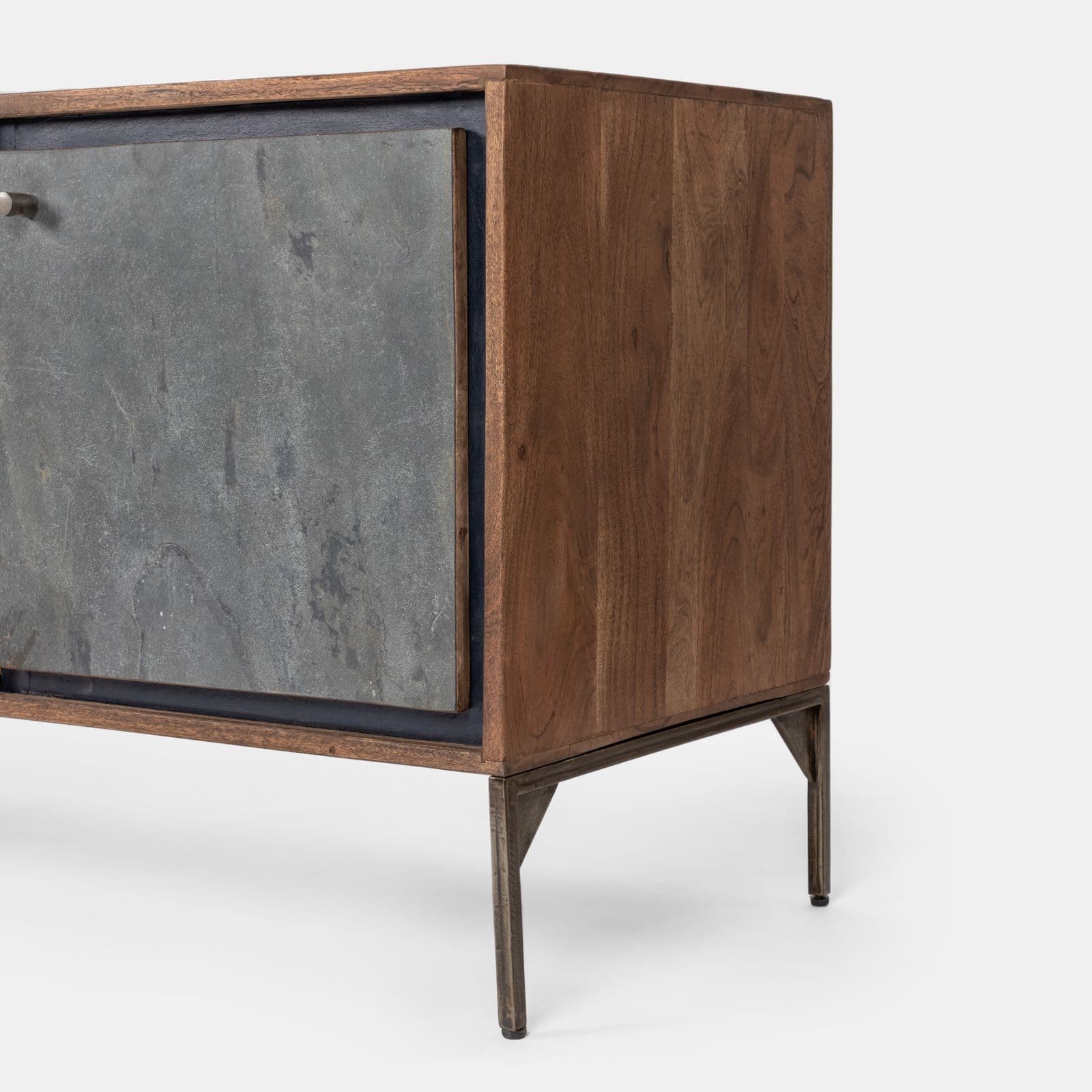 Porta tv 175x62h cm in legno di acacia con ante e cassetto - Freia Acacia