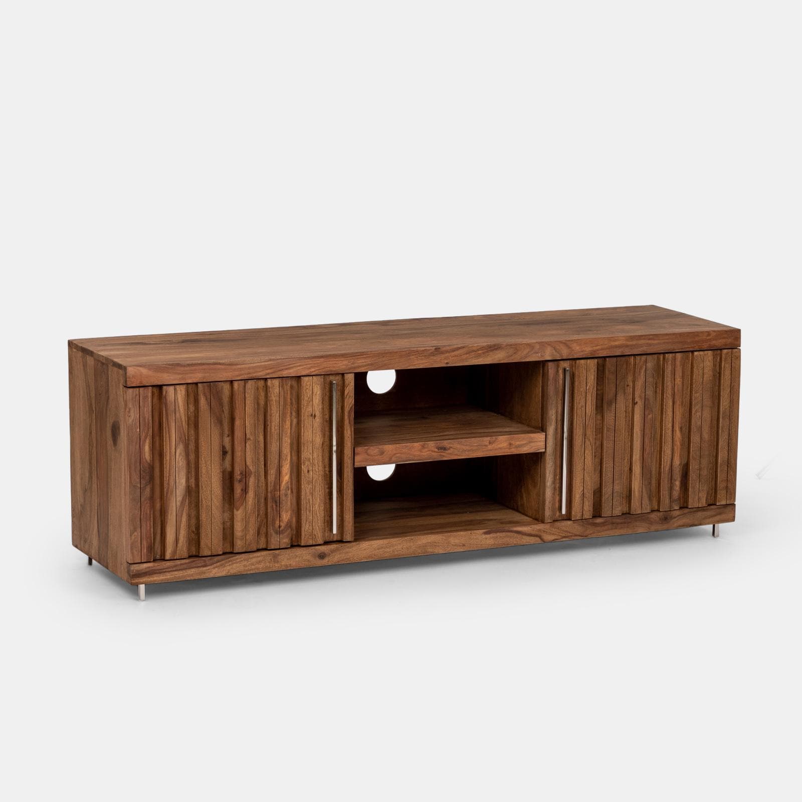 Mobile porta tv 175x45 cm in legno con due ante - Freia Sheesham