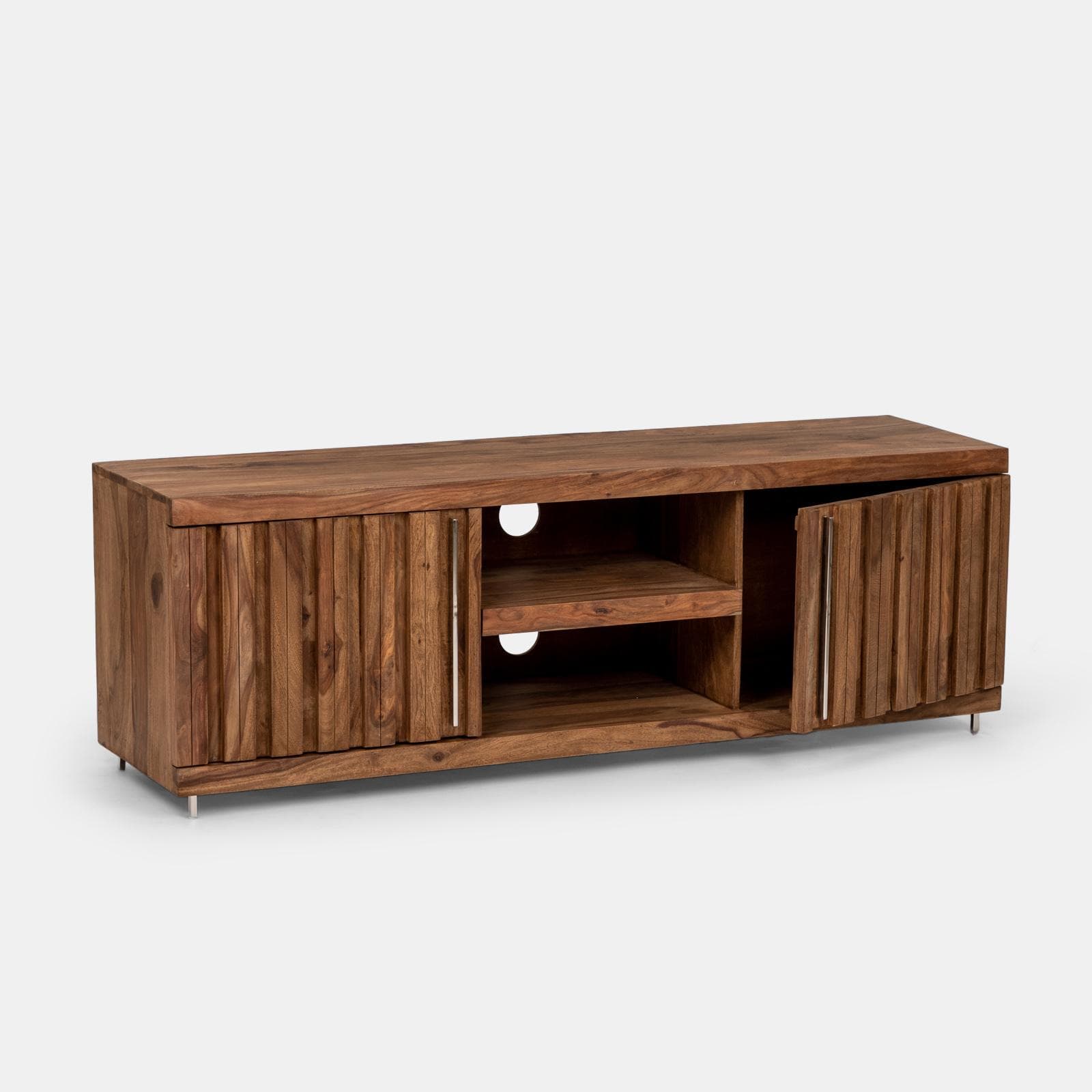 Mobile porta tv 175x45 cm in legno con due ante - Freia Sheesham