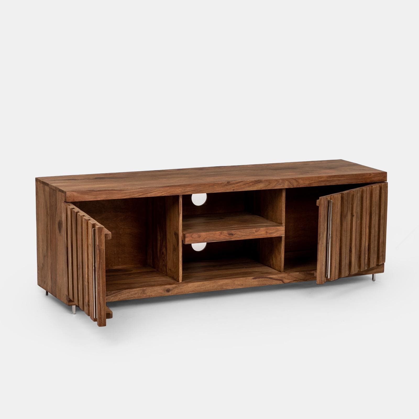 Mobile porta tv 175x45 cm in legno con due ante - Freia Sheesham