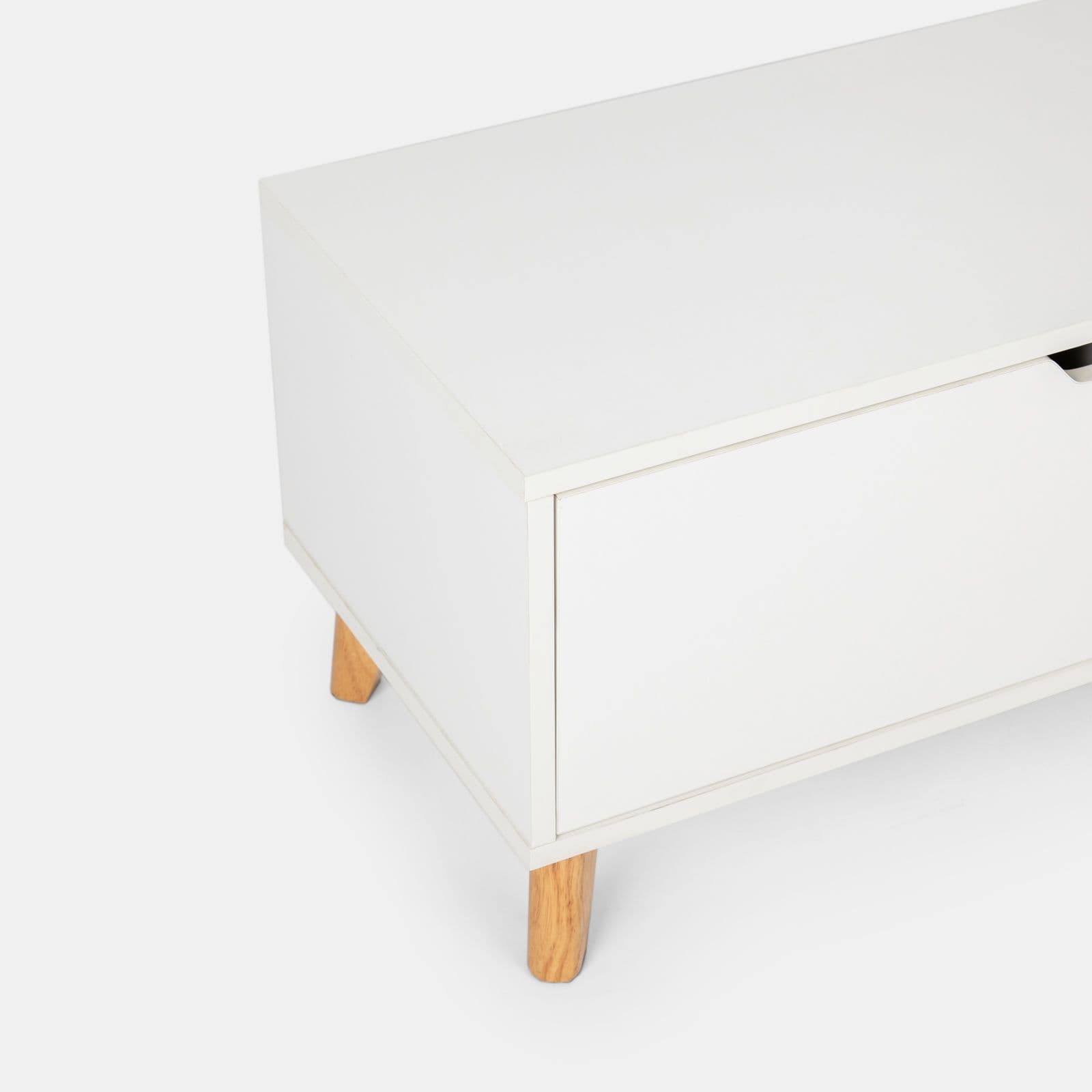 Mobile porta tv 186x42h cm in legno bianco lucido con 3 ante e 2 cassetti - Zylar