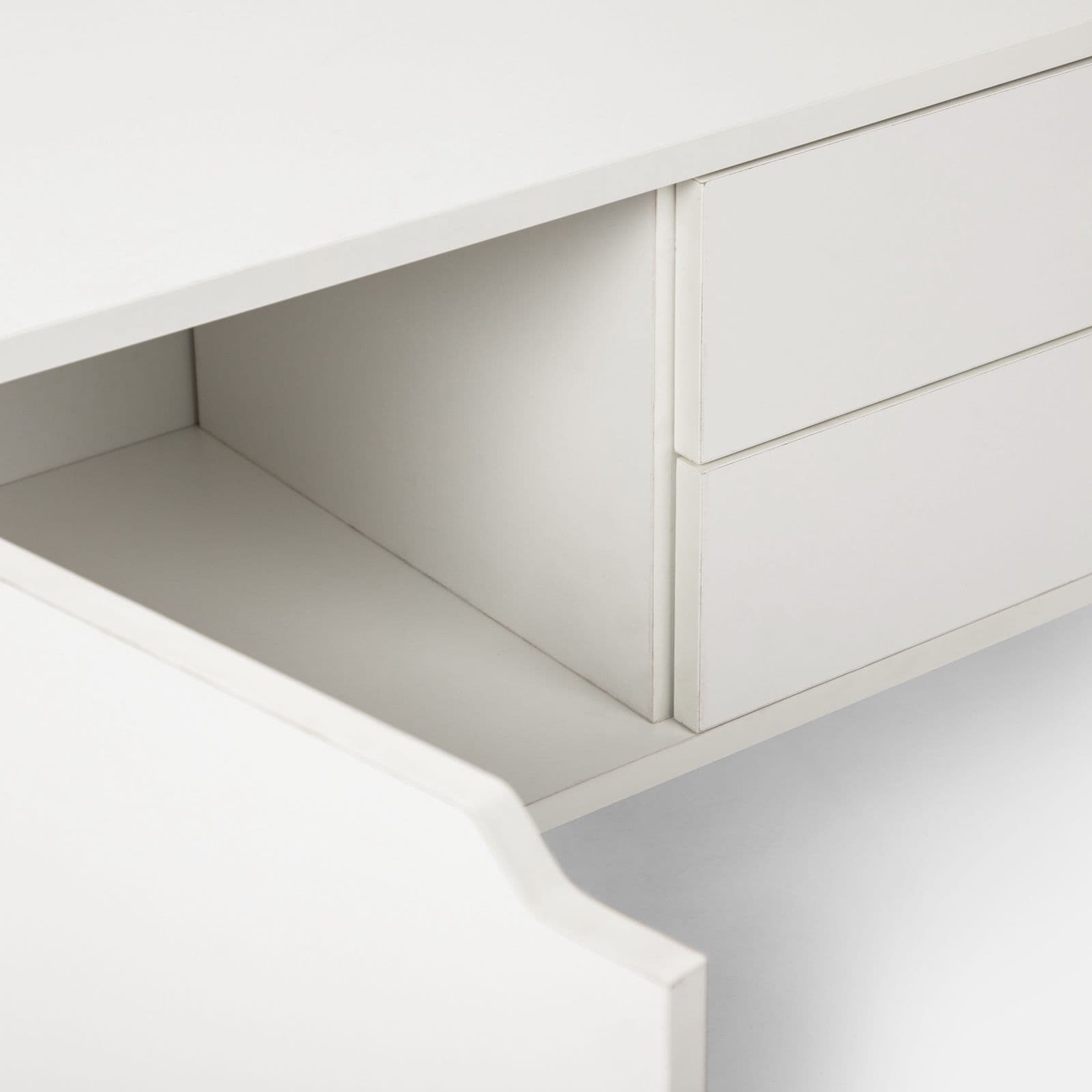 Mobile porta tv 186x42h cm in legno bianco lucido con 3 ante e 2 cassetti - Zylar