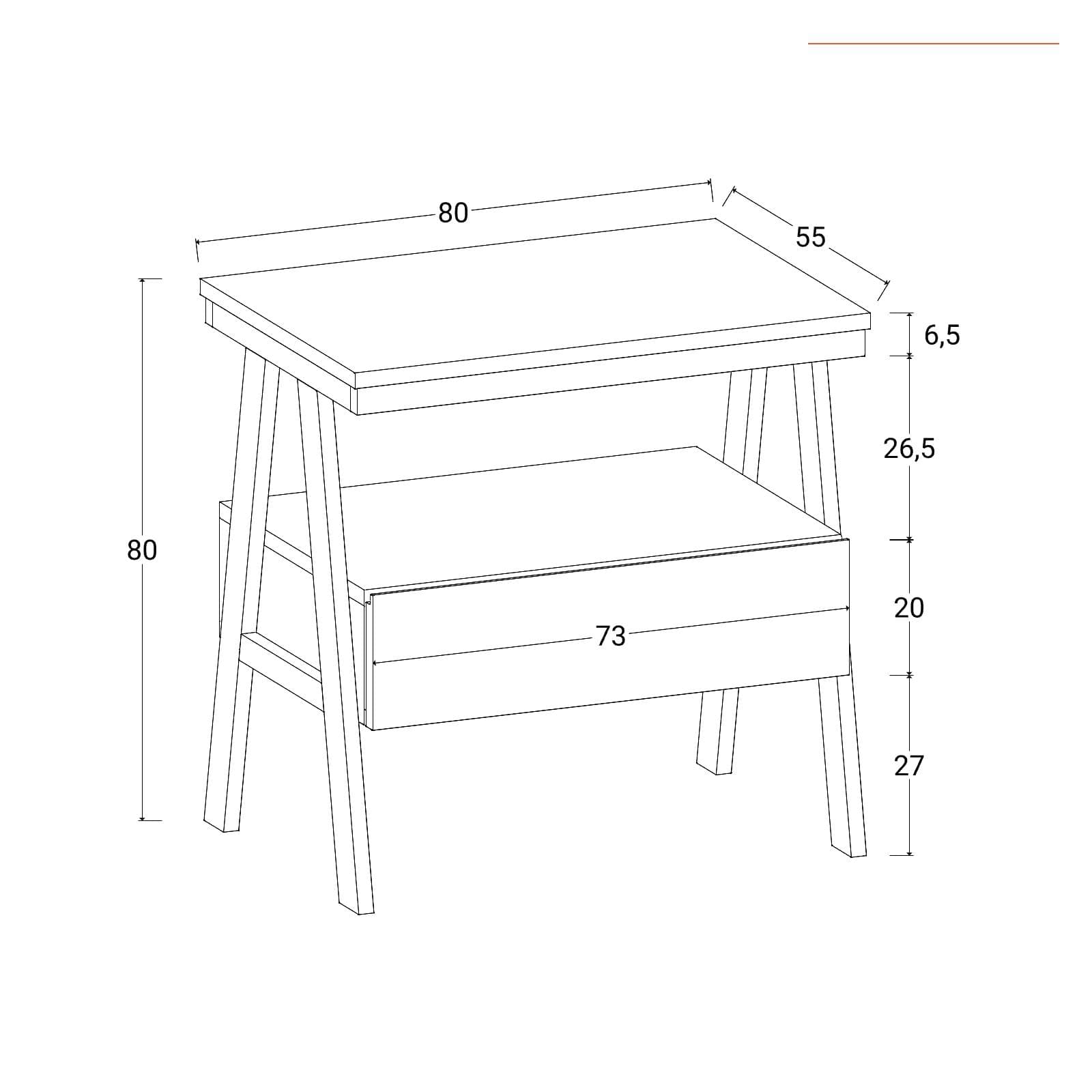 Mobile portalavabo con cassetto 80 cm in legno di mindi - Seneca