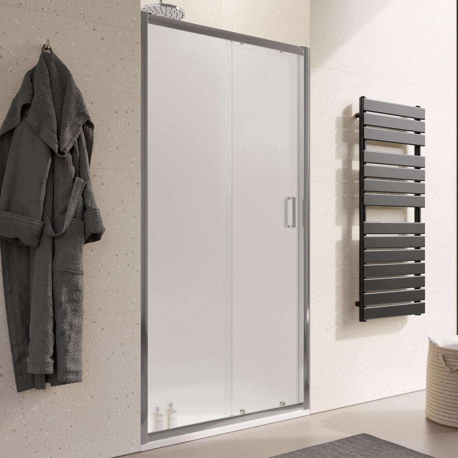 Nicchia doccia 100 cm scorrevole vetro temperato 6mm stampato 185h - Young